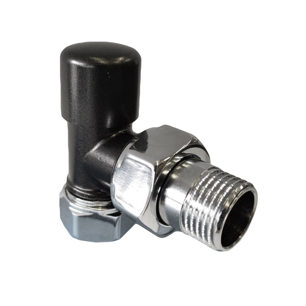 Kit Valvola e Detentore per termoarredo da bagno finitura nero opaco RCR Poletti 7