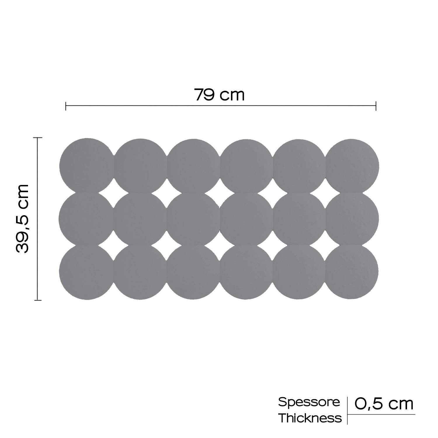  Tappeto antiscivolo vasca Giotto di Gedy 39x79 cm - Grigio by CeramicStore | Lo specialista del tuo bagno