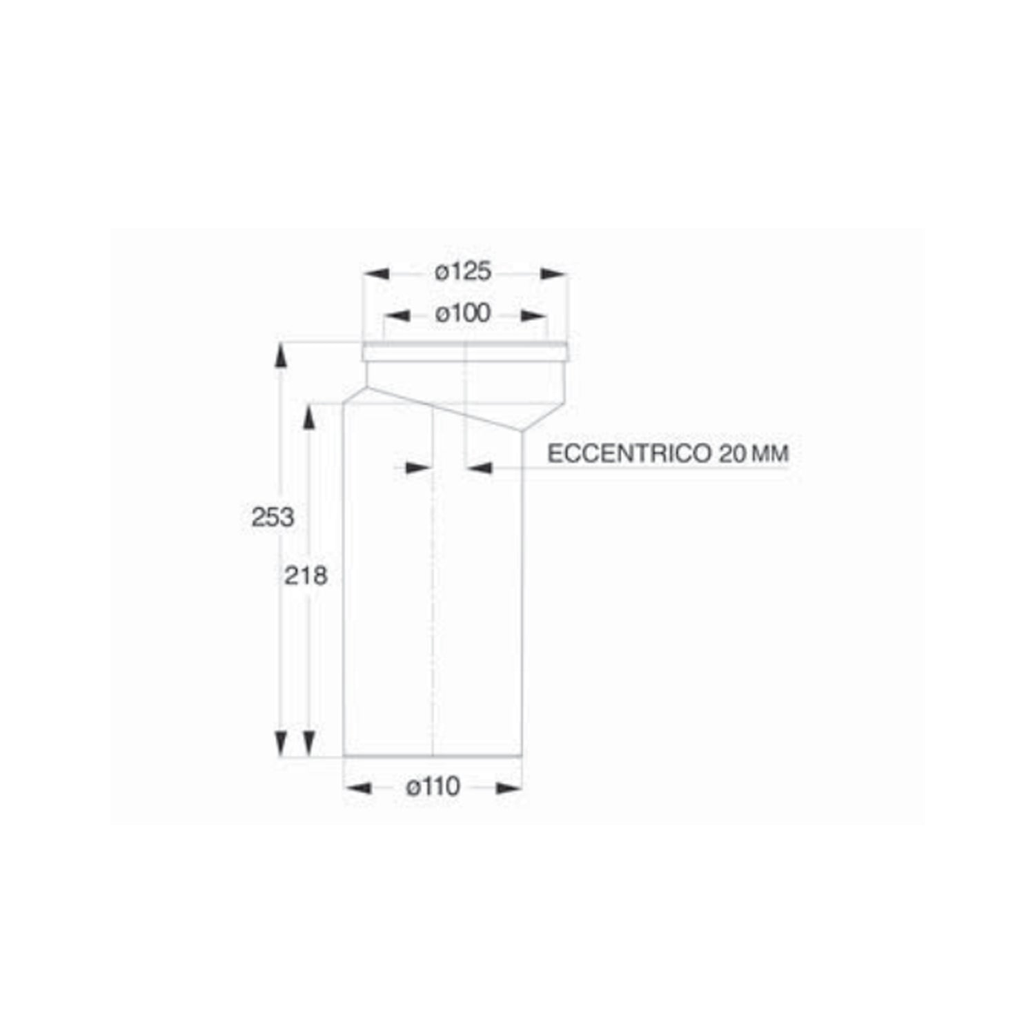 Manicotto Eccentrico per WC con Connessione BI-POWER - ø 110 mm 2