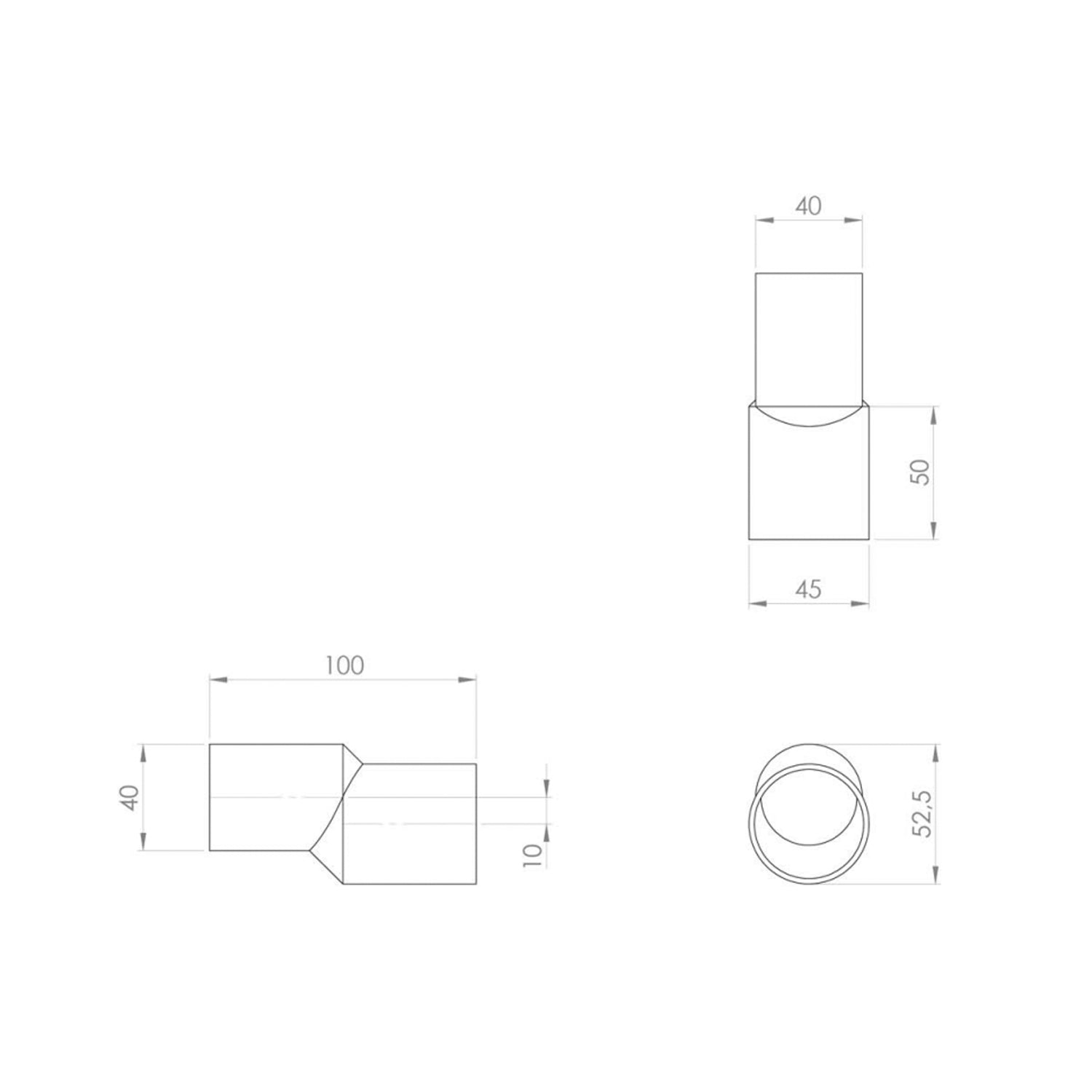 Raccordo Eccentrico per adduzione acqua WC ø 40/45 mm - Eccentricità  10 mm 2
