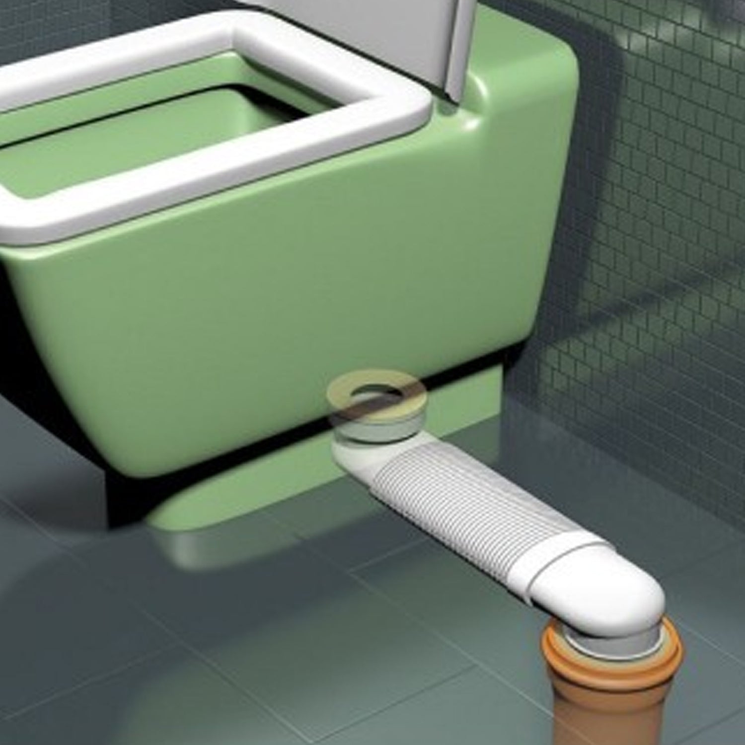 Curva regolabile WC modello Offset Bianco 3