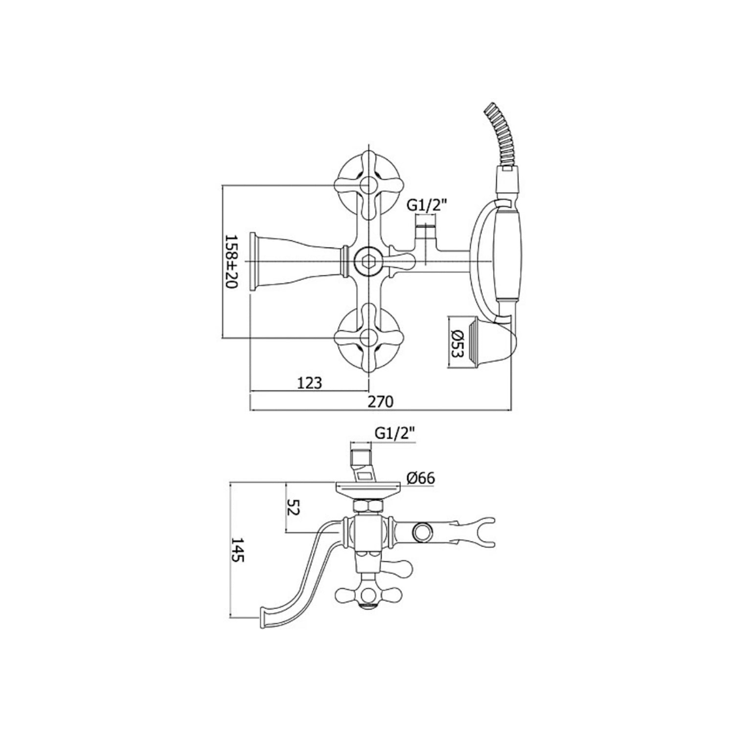 Gruppo vasca/doccia lusso con deviatore Paffoni serie Iris con flessibile 1500 mm - Ramato 2