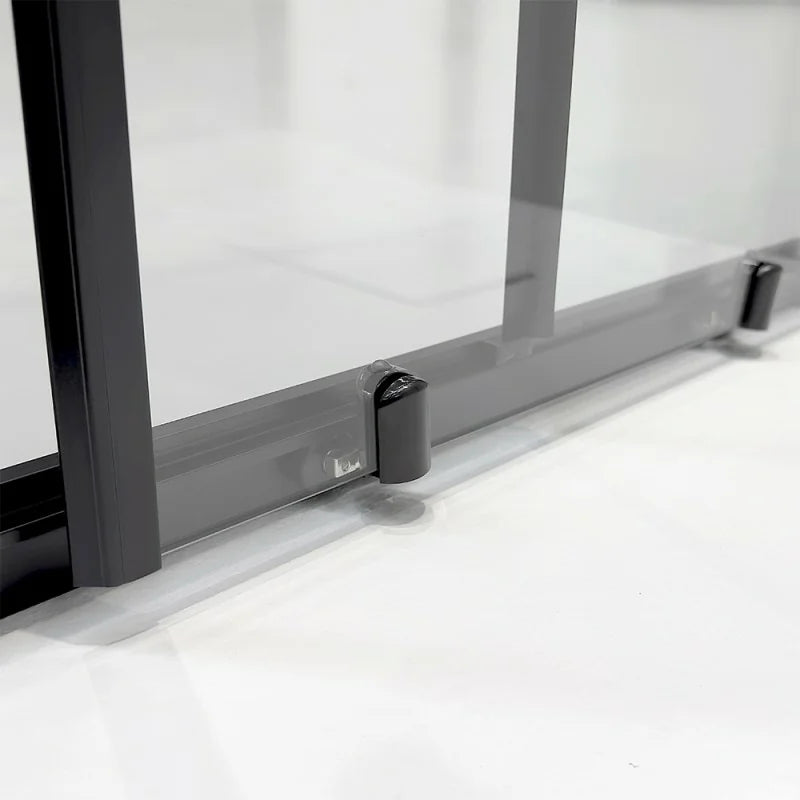 Box doccia semicircolare DocciaGo modello Treasure con porte scorrevoli, profilo nero e vetro trasparente - 80x80 cm 2