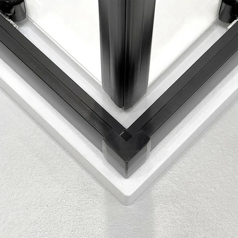 Box doccia semicircolare DocciaGo modello Treasure con porte scorrevoli, profilo nero e vetro trasparente - 90x90 cm 5