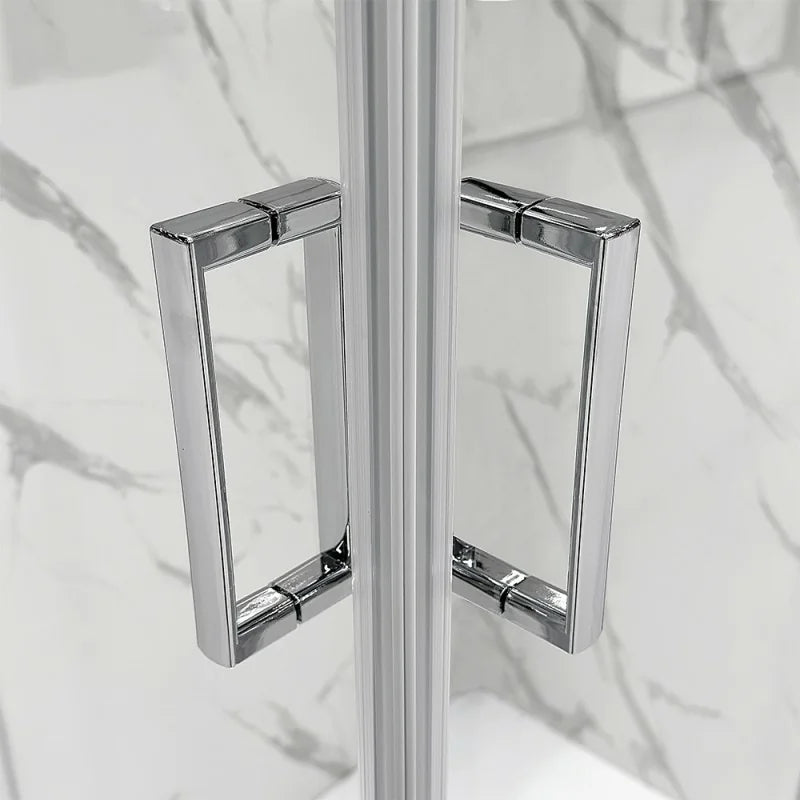 Box doccia semicircolare DocciaGo modello Treasure con porte scorrevoli, profilo cromo e vetro trasparente - 80x80 cm 3