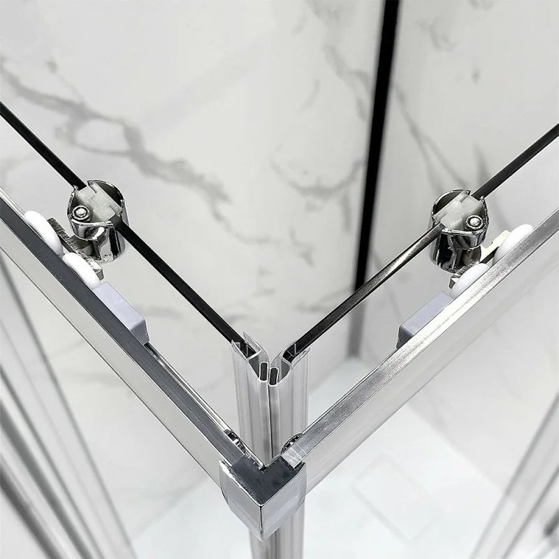 Box doccia semicircolare DocciaGo modello Treasure con porte scorrevoli, profilo cromo e vetro trasparente - 90x90 cm 6