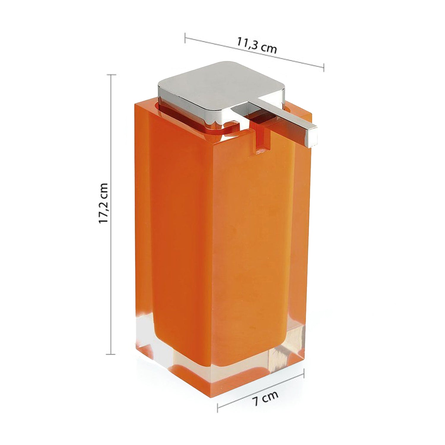  Dispenser sapone da appoggio in resina Gedy Linea Rainbow - Arancione