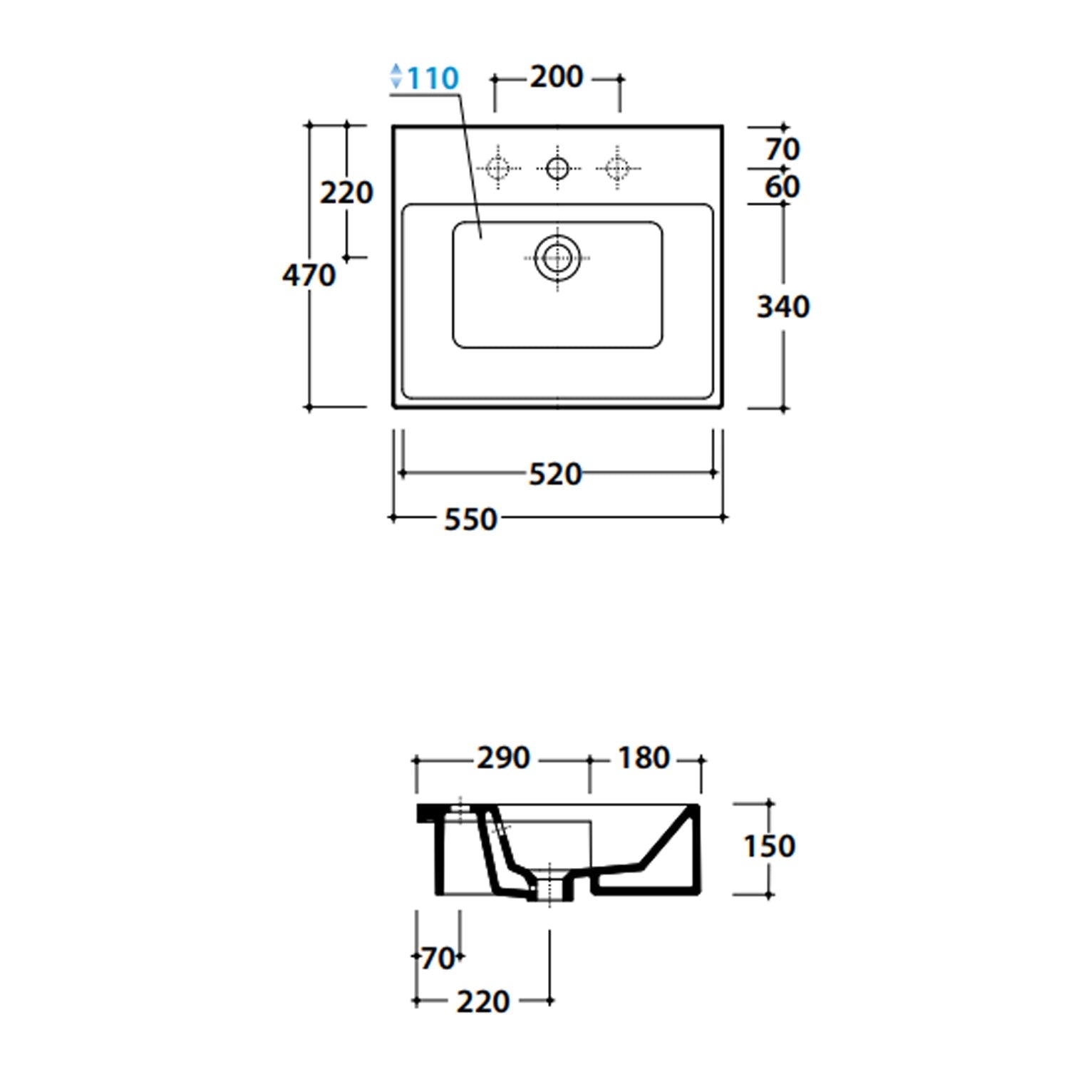  Lavabo semincasso Globo Forty3 55x47 cm senza foro troppopieno - Bianco by CeramicStore | Lo specialista del tuo bagno