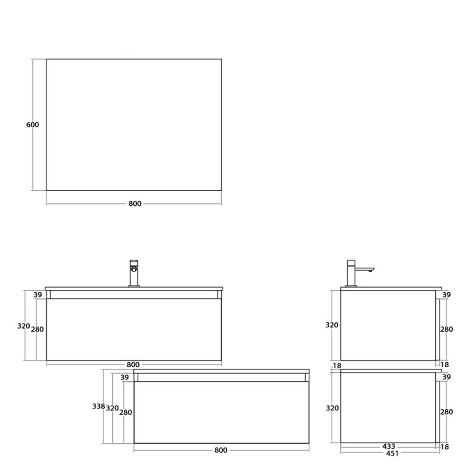 900221 - Composizione Bagno Sospesa Separata con Cassetti Soft-Close Collezione Revival Cubi&co - Rovere di Bordeaux e Ossido Grigio 2