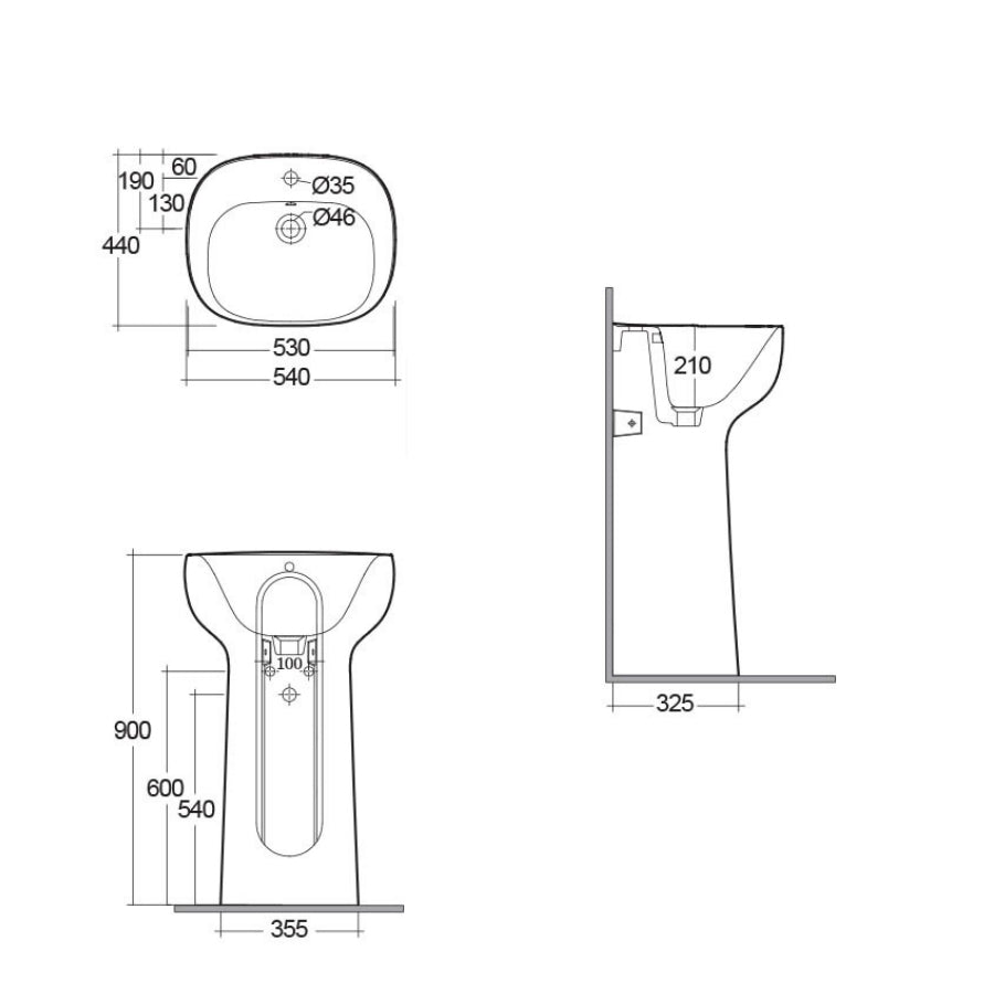  Lavabo autoportante modello Illusion Rak Ceramics con foro per rubinetto cm 54x44 by CeramicStore | Lo specialista del tuo bagno