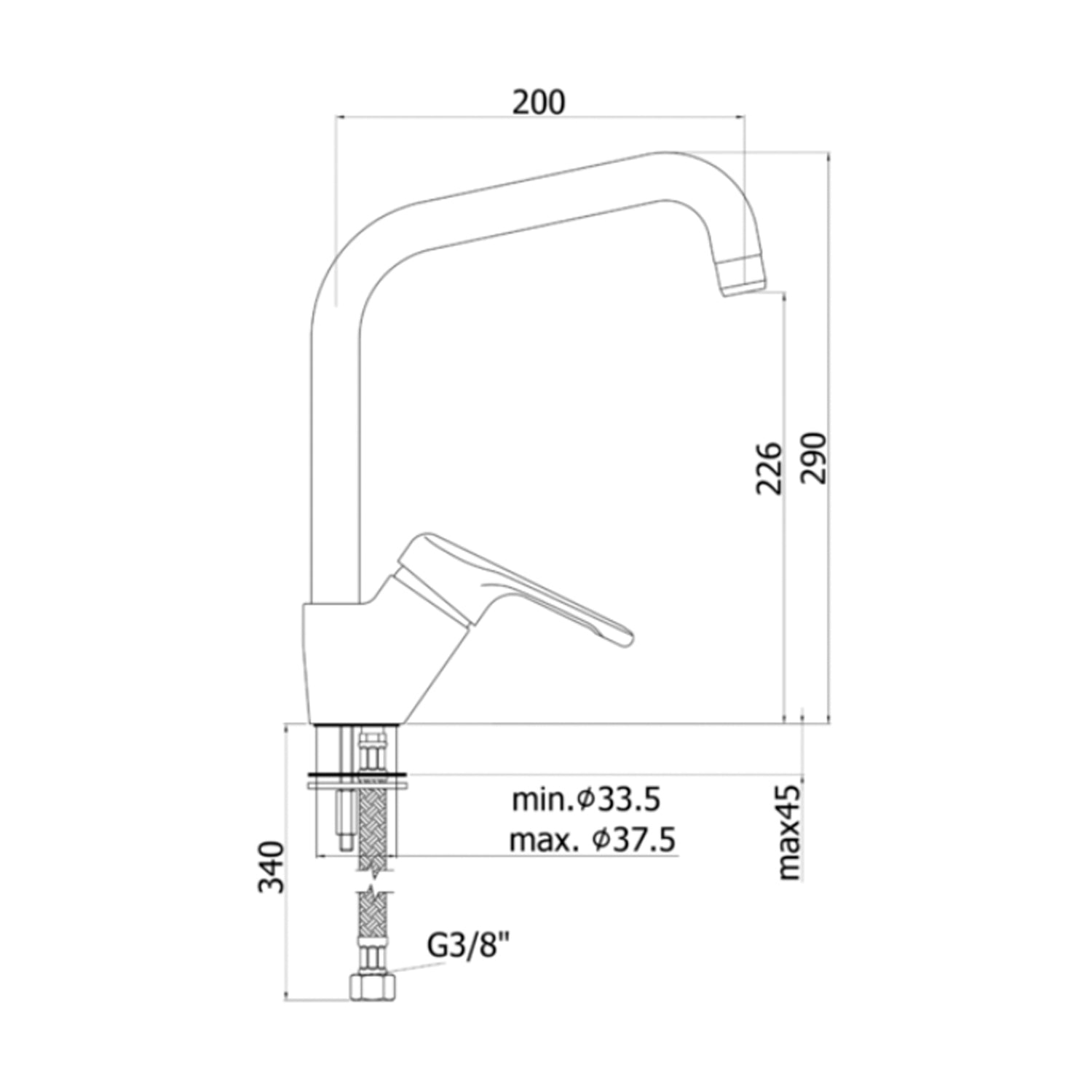  Miscelatore monocomando lavello con canna alta serie Pegaso di Paffoni - Cromo by CeramicStore | Lo specialista del tuo bagno