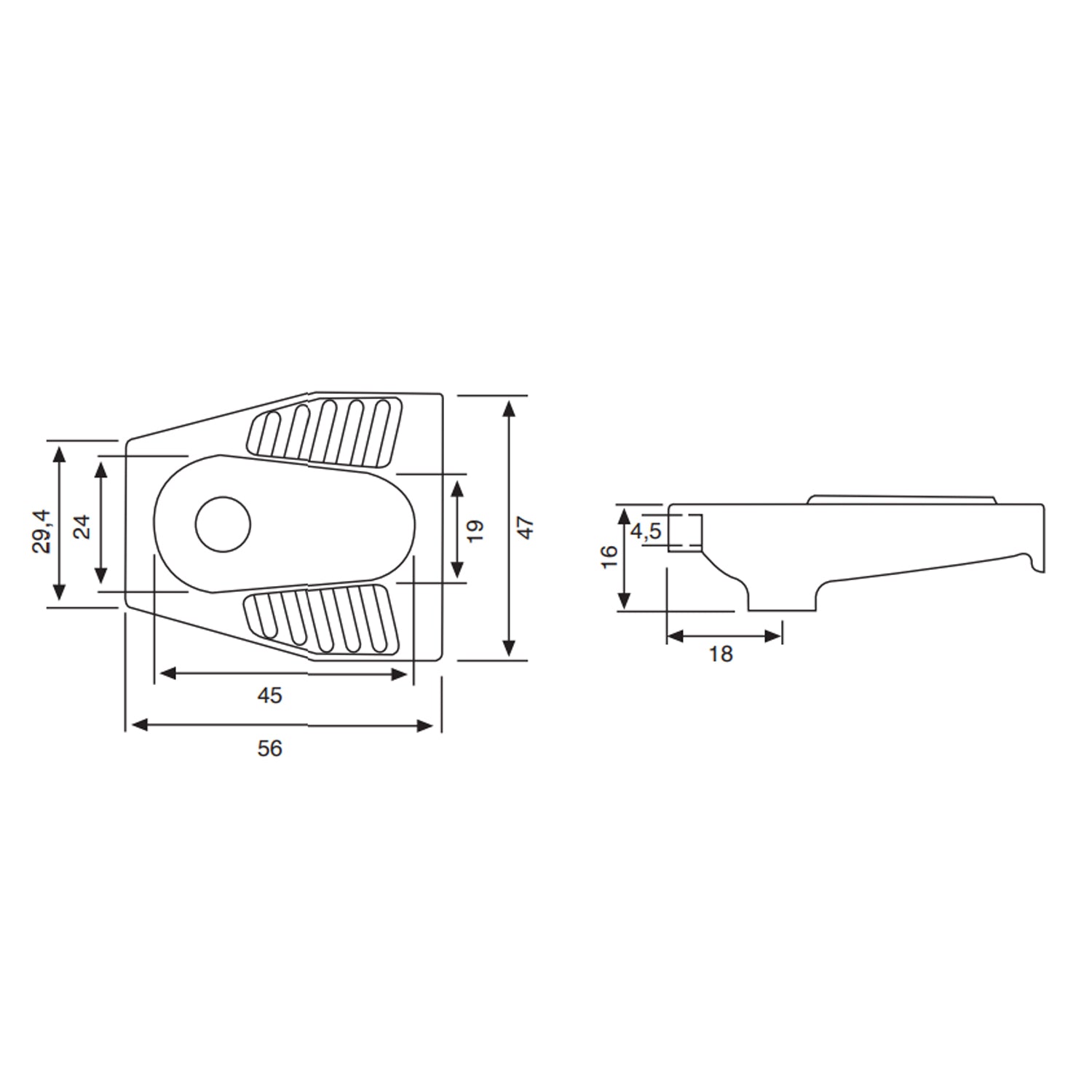 Vaso WC alla turca 56x47 cm in ceramica Bianca