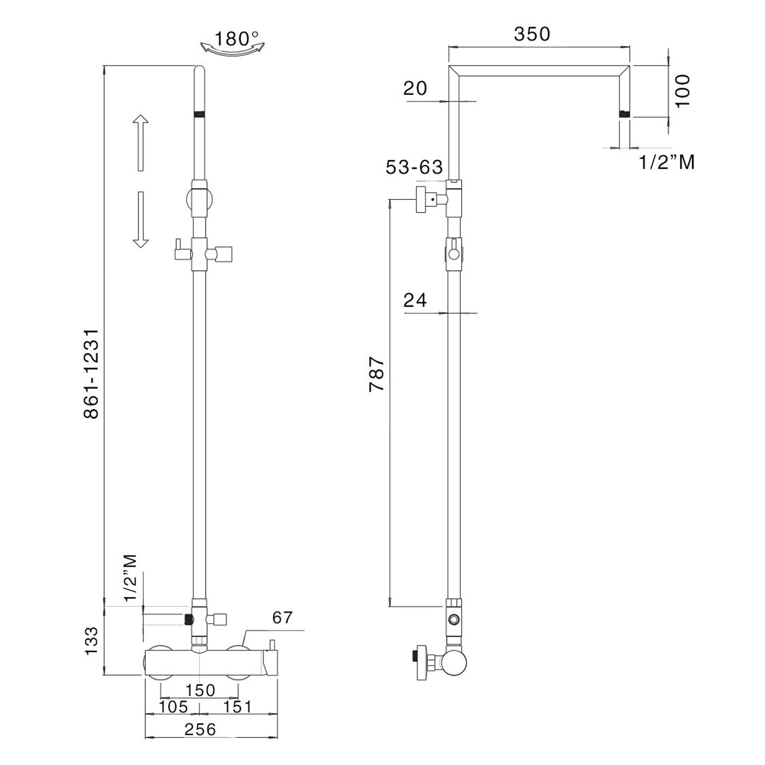 4cm in ottone con deviatore MX3C by CeramicStore | Lo specialista del tuo bagno