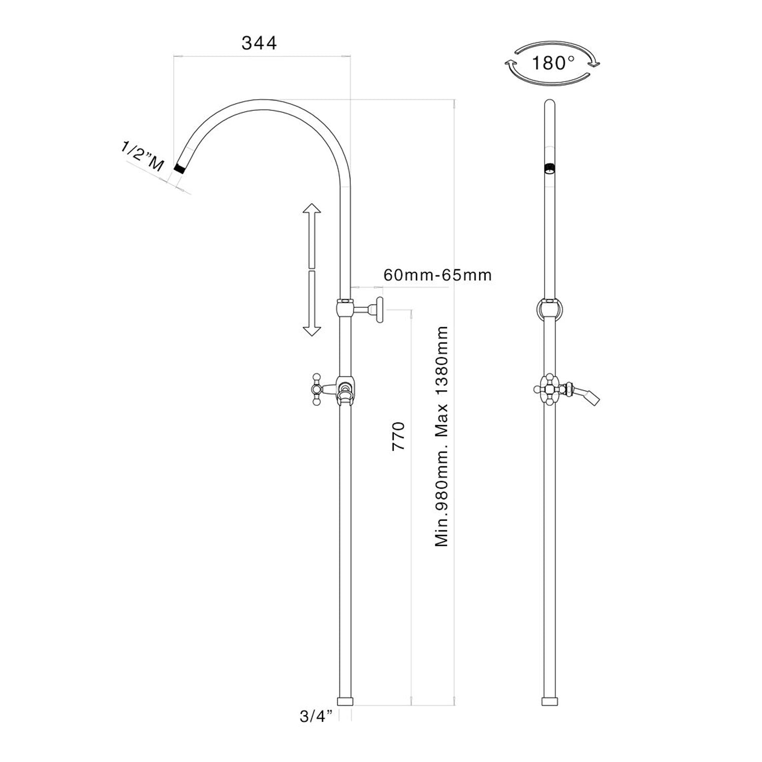 2cm in ottone con supporto