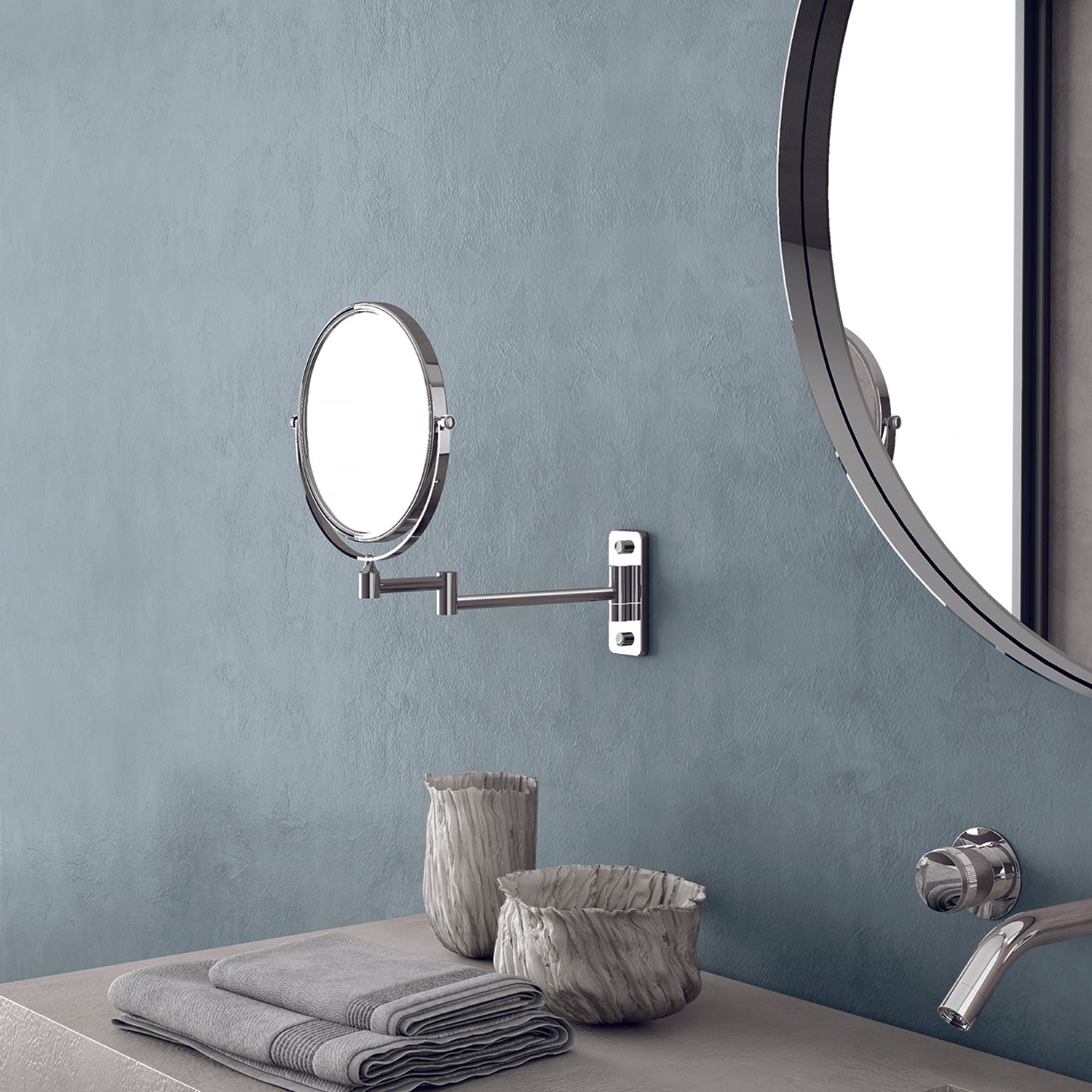  Specchio ingranditore Gaia di Gedy in Acciaio Inox - Cromato by CeramicStore | Lo specialista del tuo bagno