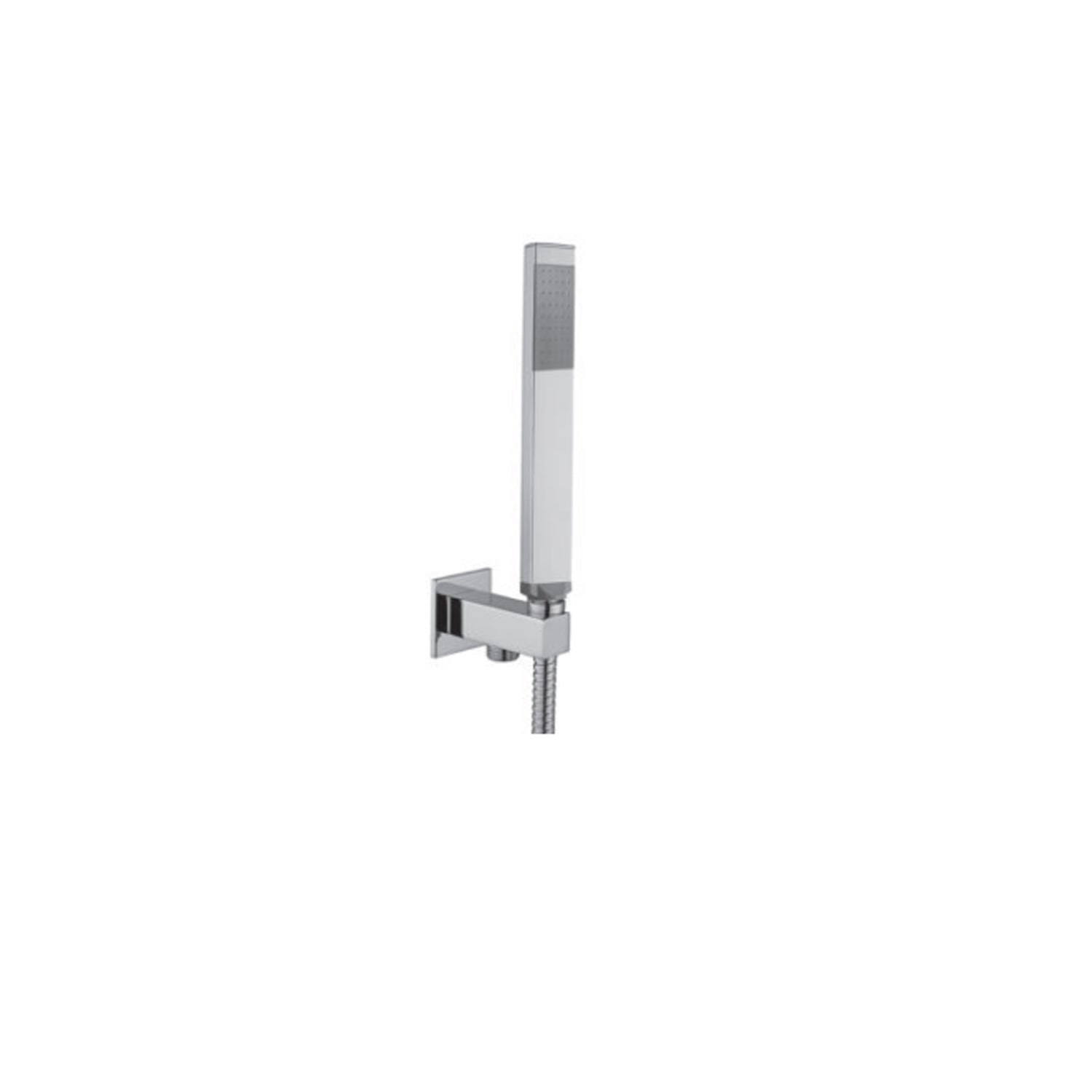 Set doccia duplex Paffoni modello Quadro con finitura cromata e flessibile in argento by CeramicStore | Lo specialista del tuo bagno