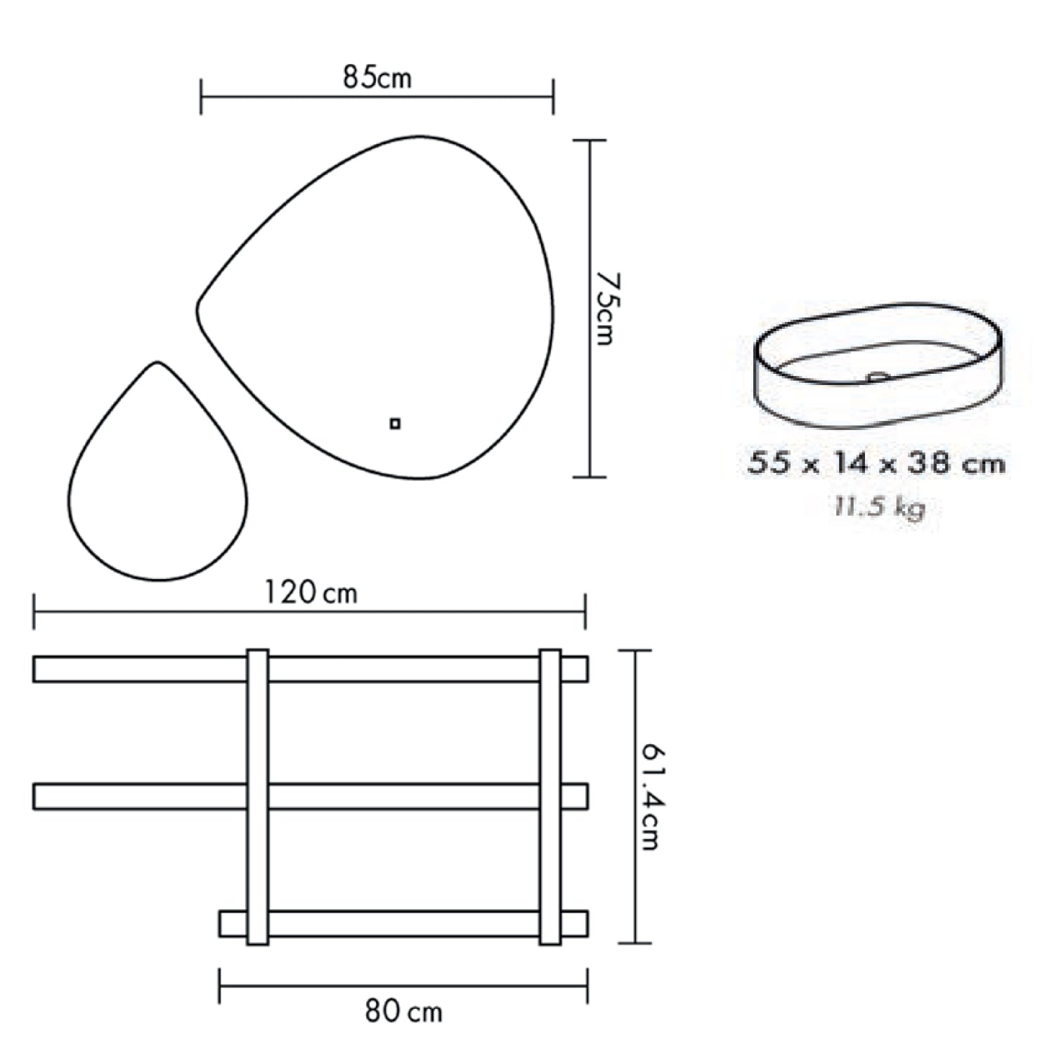  Mobile bagno sospeso con lavabo d'appoggio e doppio specchio led con mensole rovere fossile Cubi&Co Destiny 11 by CeramicStore | Lo specialista del tuo bagno