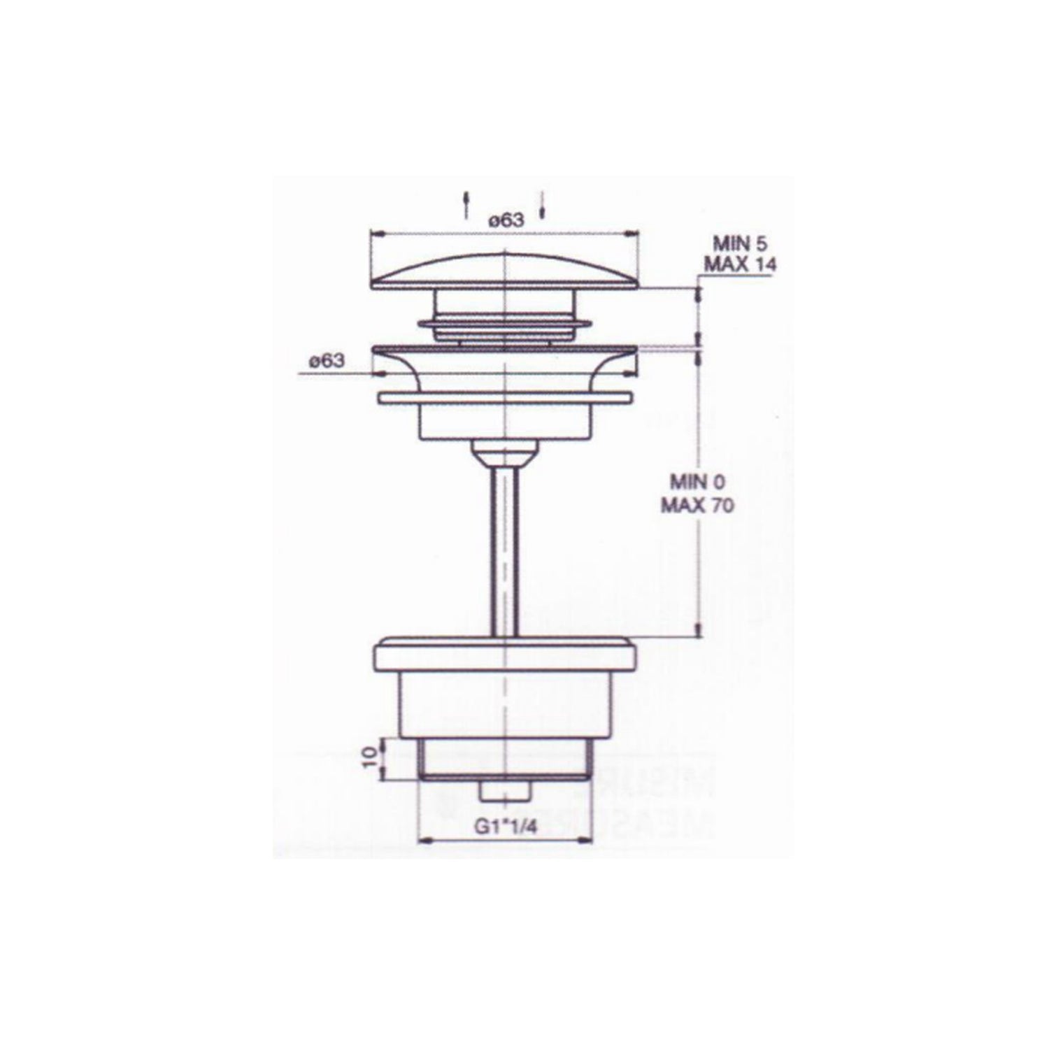  Piletta lavabo BathCore Click-Clack 1"1/4G cromata con vite lux by CeramicStore | Lo specialista del tuo bagno
