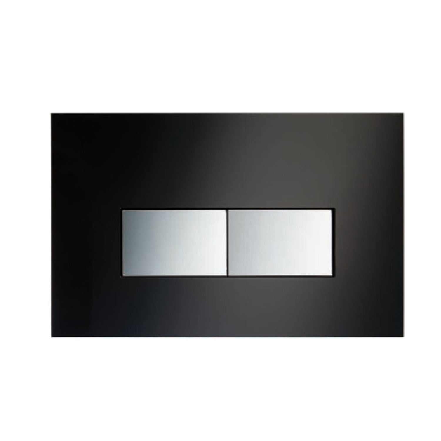 Placca di ricambio per cassetta incasso Pucci Eco con 2 pulsanti modello Acrilico Nero Lucido con tasti cromo
