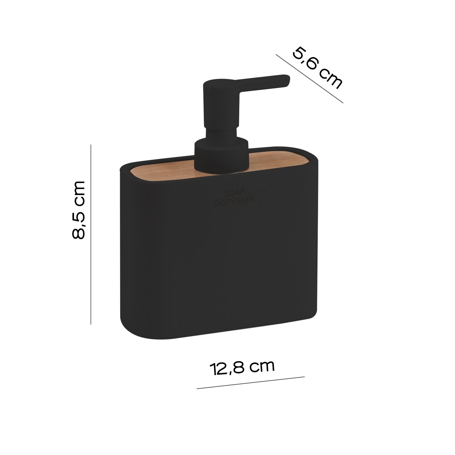  Dispenser sapone da appoggio con erogatore Gedy modello Ninfea - Nero Matt