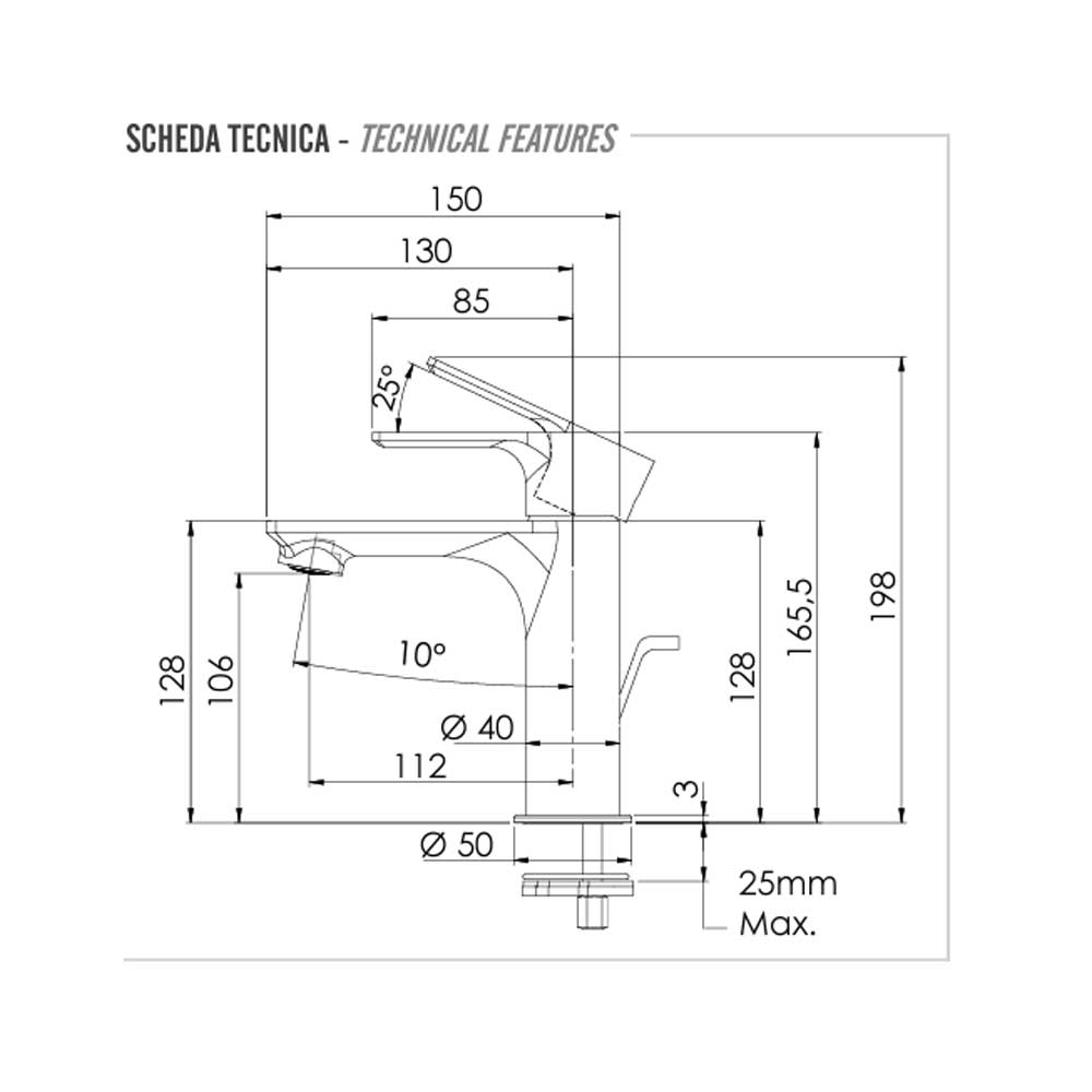  Miscelatore Monocomando Lavabo cromato con Piletta di scarico e saltello collezione Energy di Remer Rubinetterie by CeramicStore | Lo specialista del tuo bagno