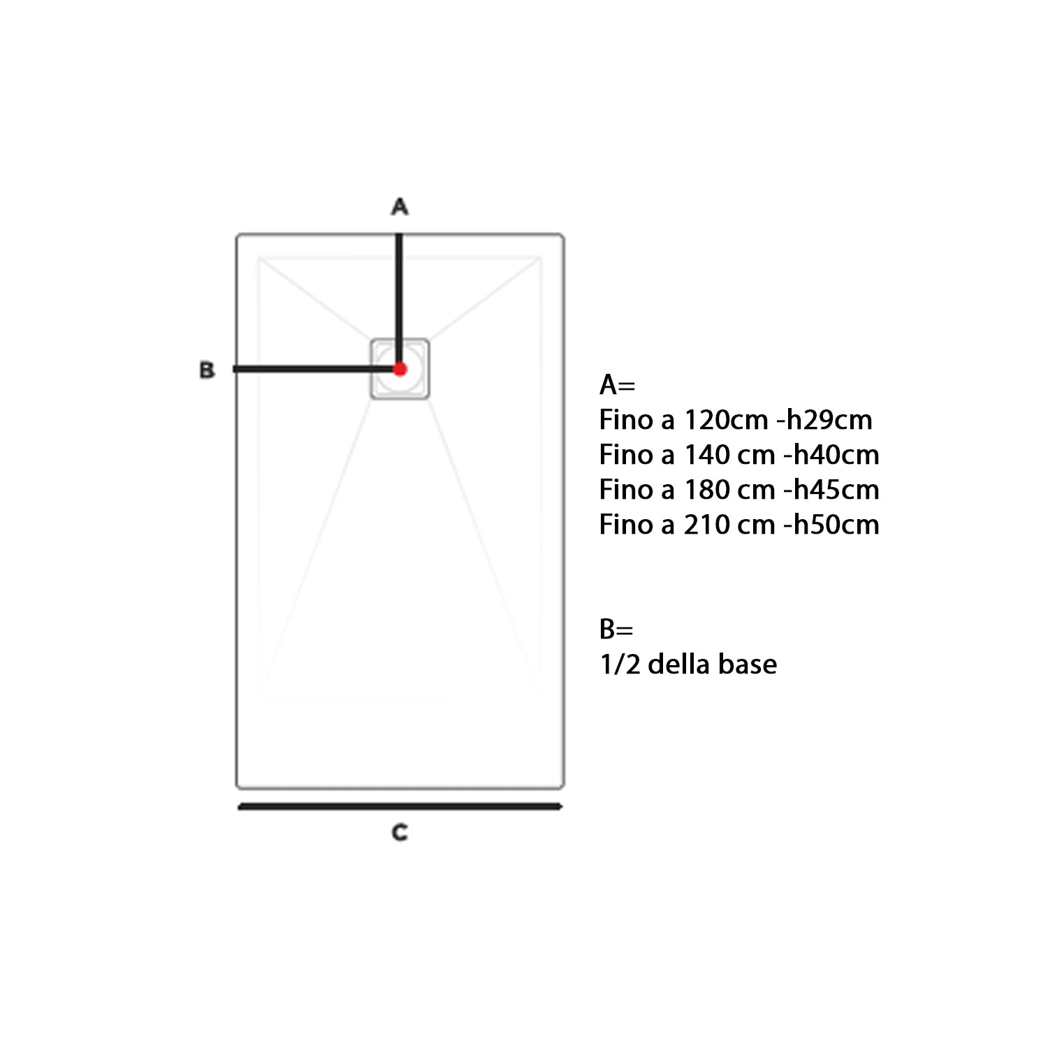 Piatto doccia in marmoresina Plus 90x210cm bianco granito 3