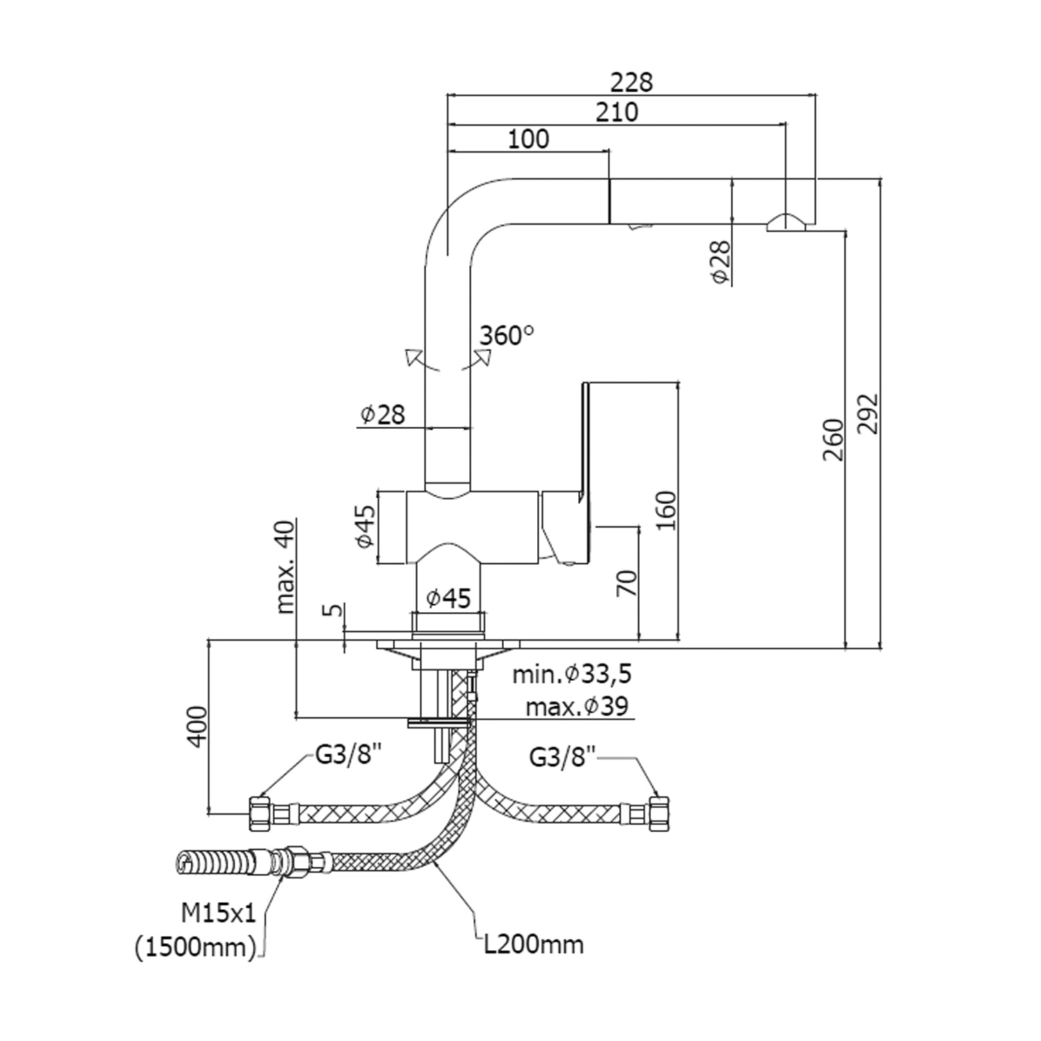  Miscelatore lavello laterale doccetta estraibile 2 getti serie West di Paffoni - Cromato by CeramicStore | Lo specialista del tuo bagno