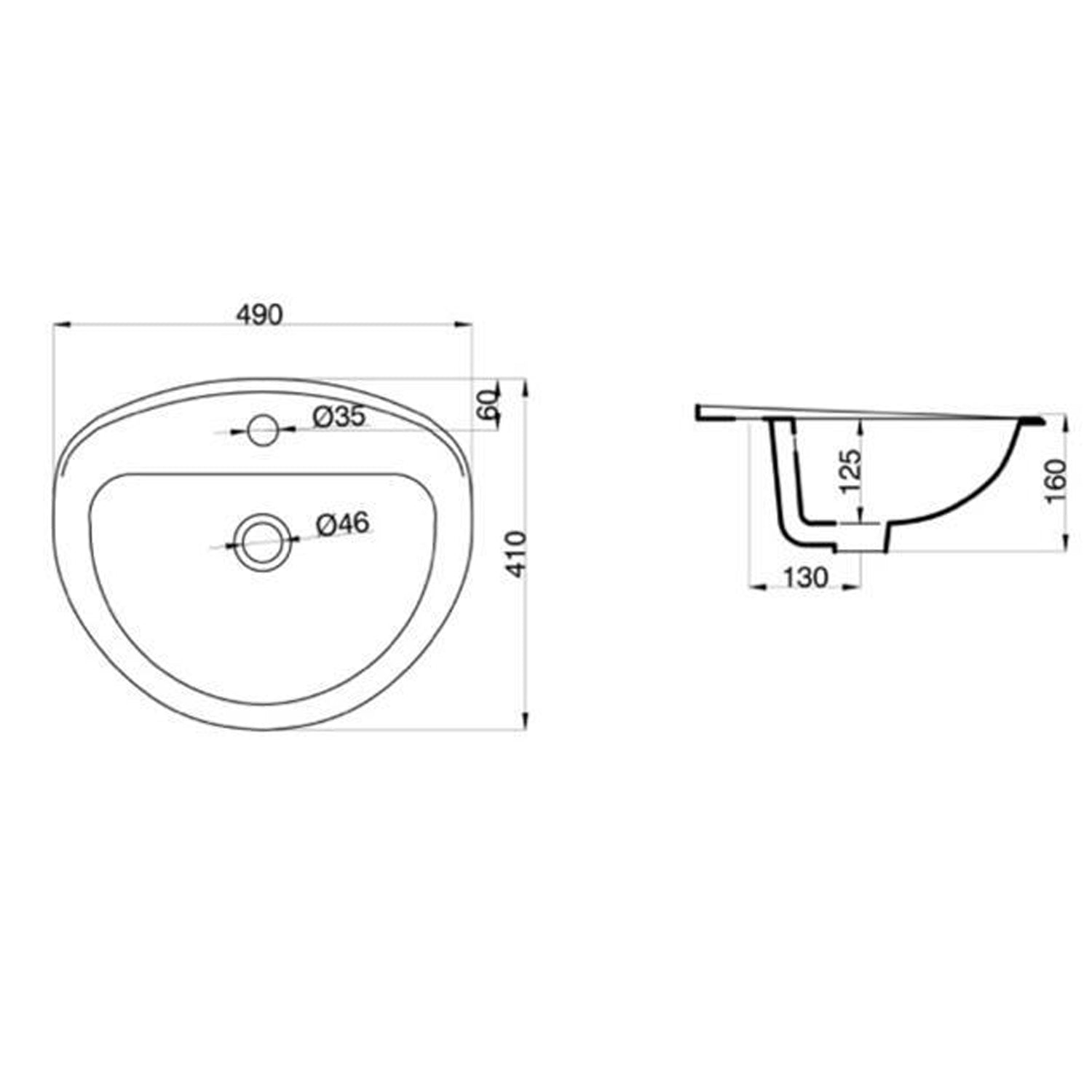  Lavabo da incasso Althea modello Clik 49x41 cm bianco lucido by CeramicStore | Lo specialista del tuo bagno