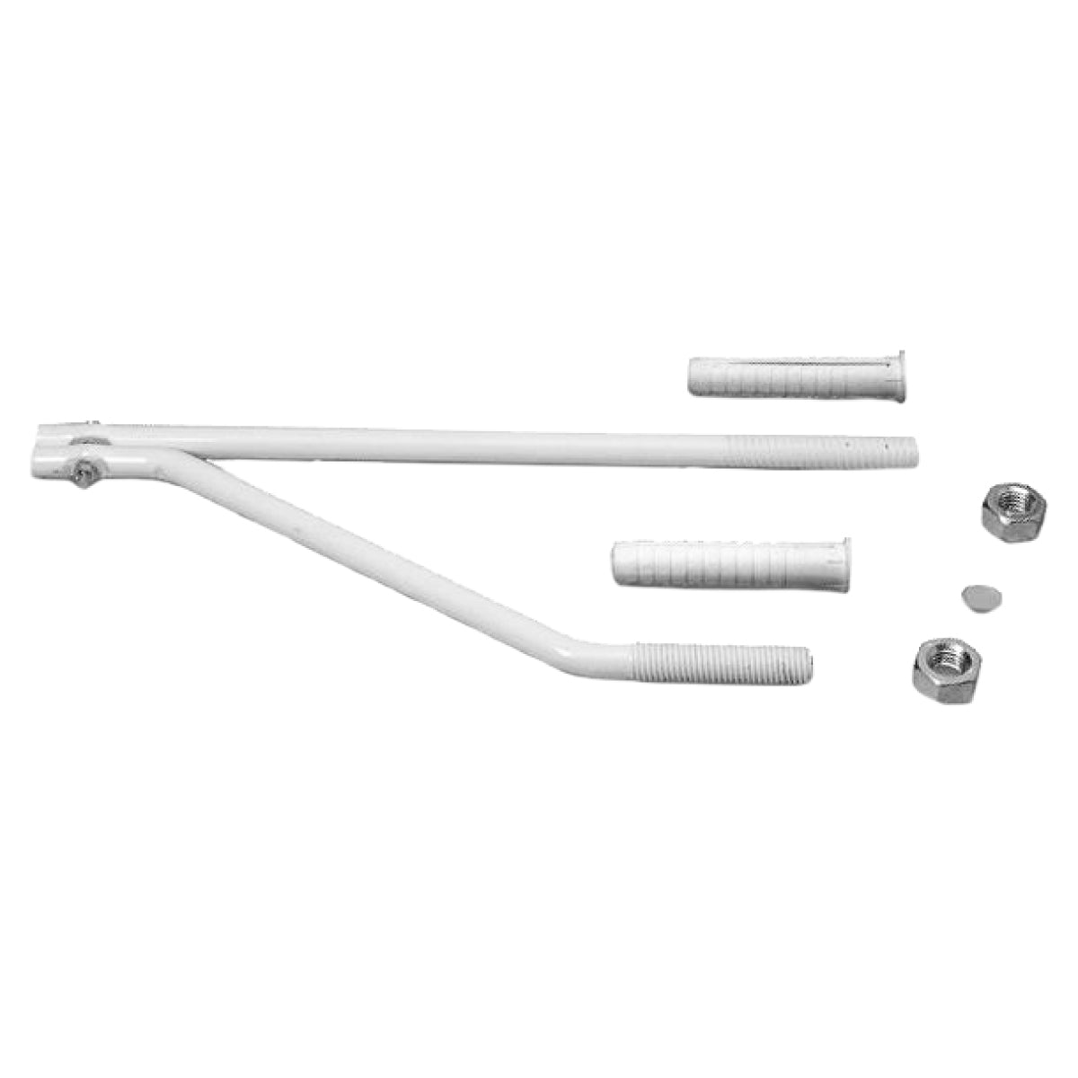 Coppia di fissaggi per lavelli e lavatoi in muratura bianco - 12x340 mm