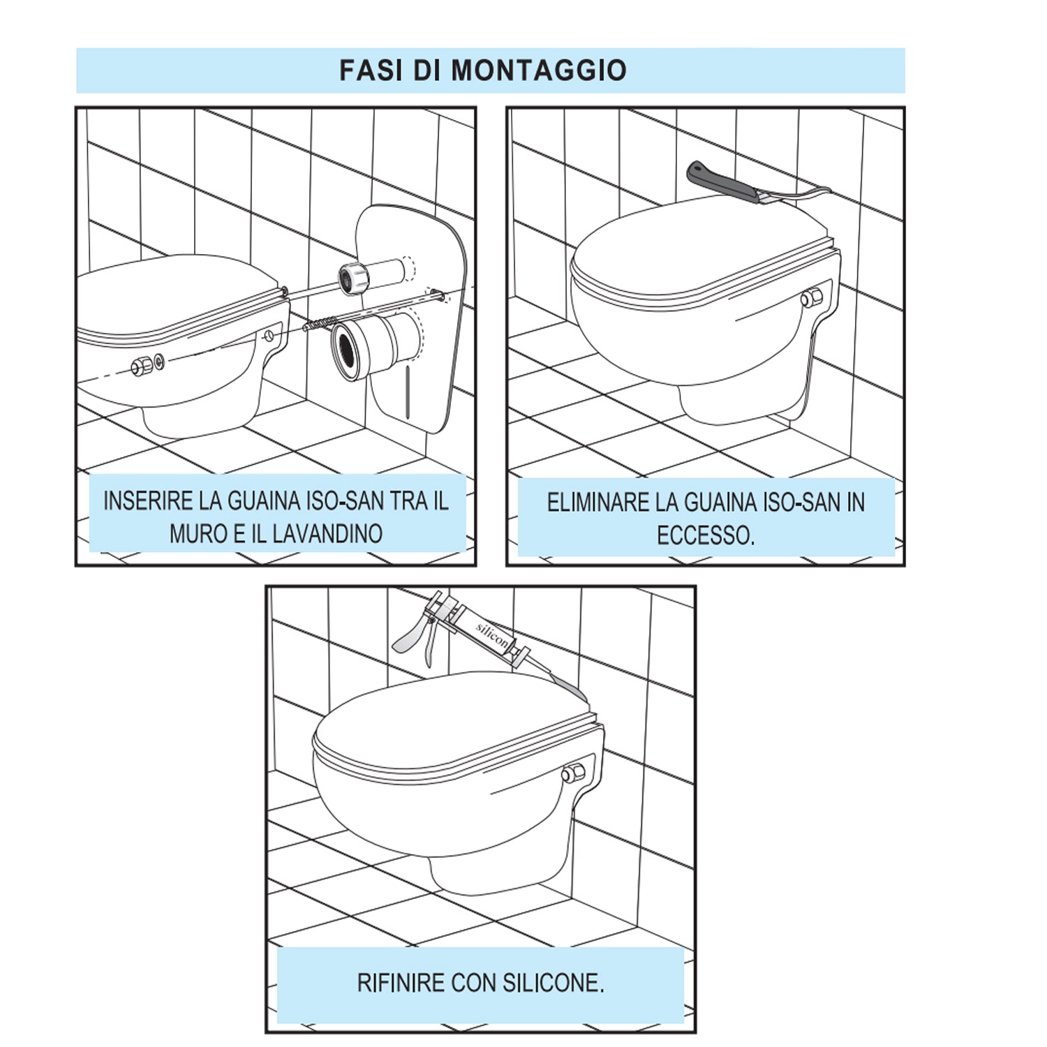 Protezione acustica per lavabi sospesi 5 mm 3