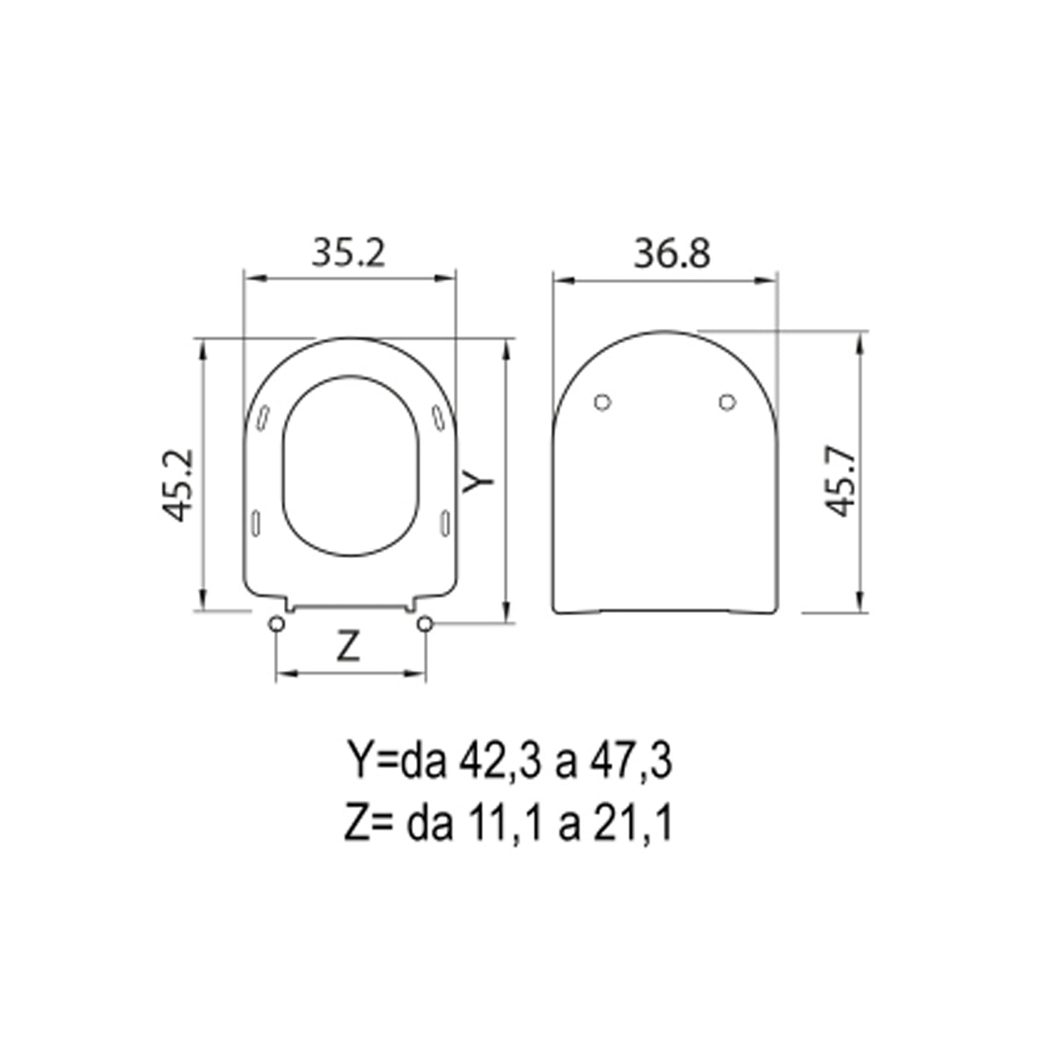 Sedile wc in termoindurente per Pozzi Ginori serie Linea chiusura softclose 6