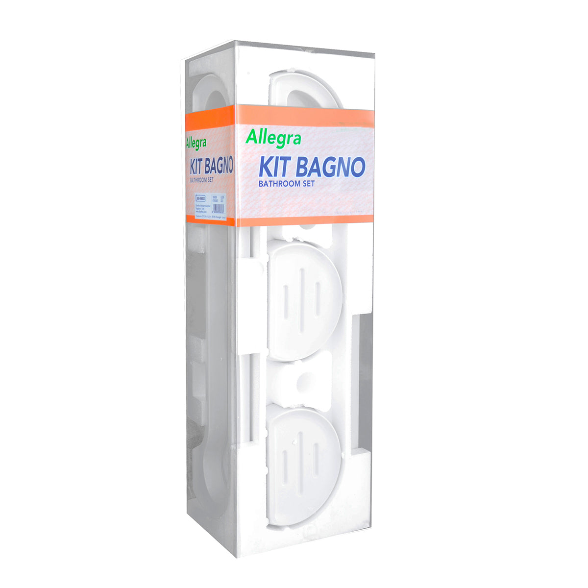 Set accessori bagno 8 pezzi Metaform serie Allegra - Bianco