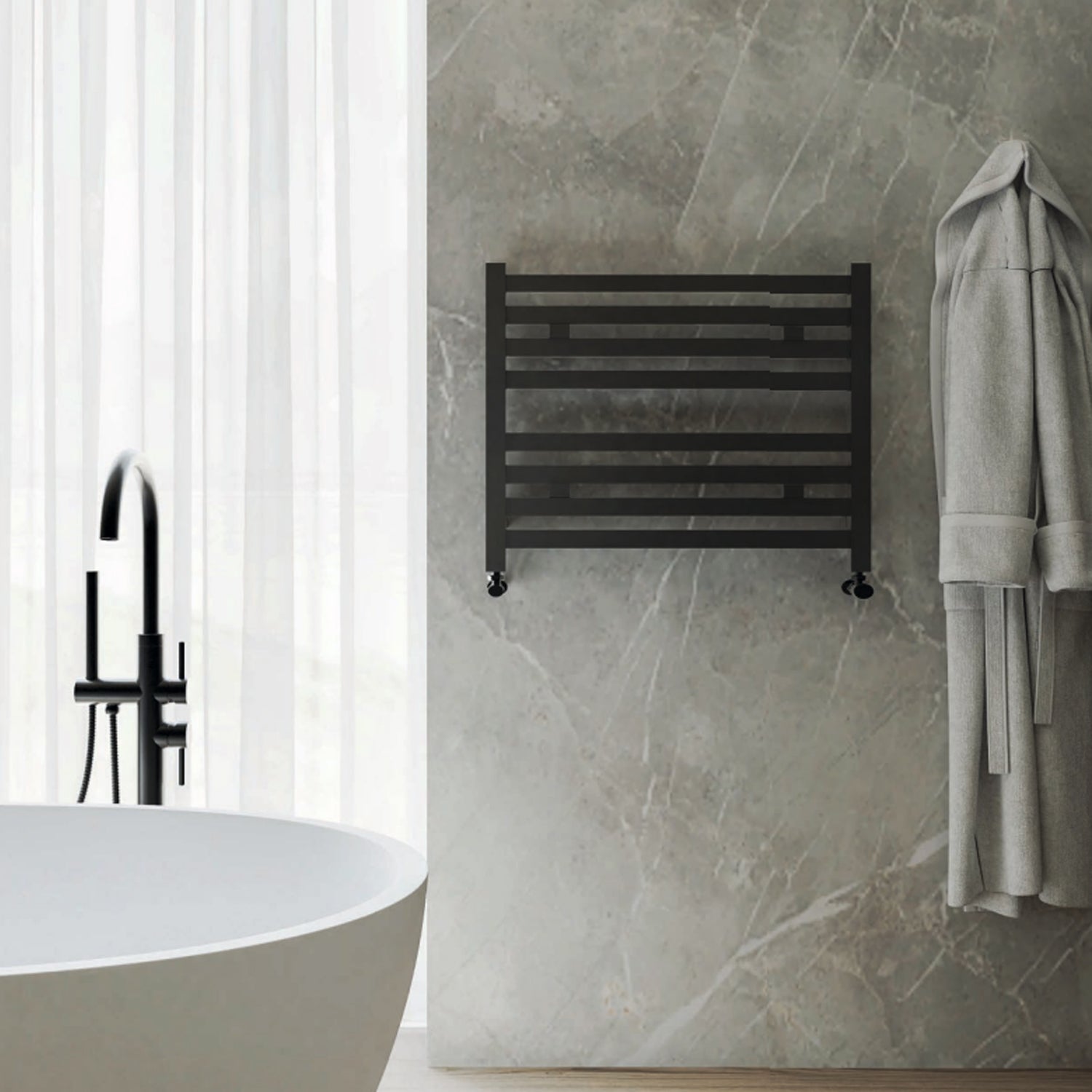 Termoarredo Planar orizzontale H 528 x Int. 770 mm - Bianco 4