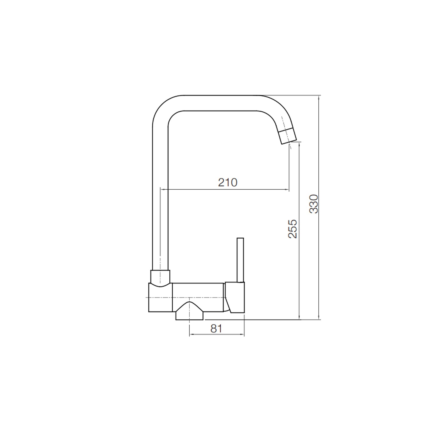 Miscelatore monocomando per lavello a canna reclinabile Borealis 2