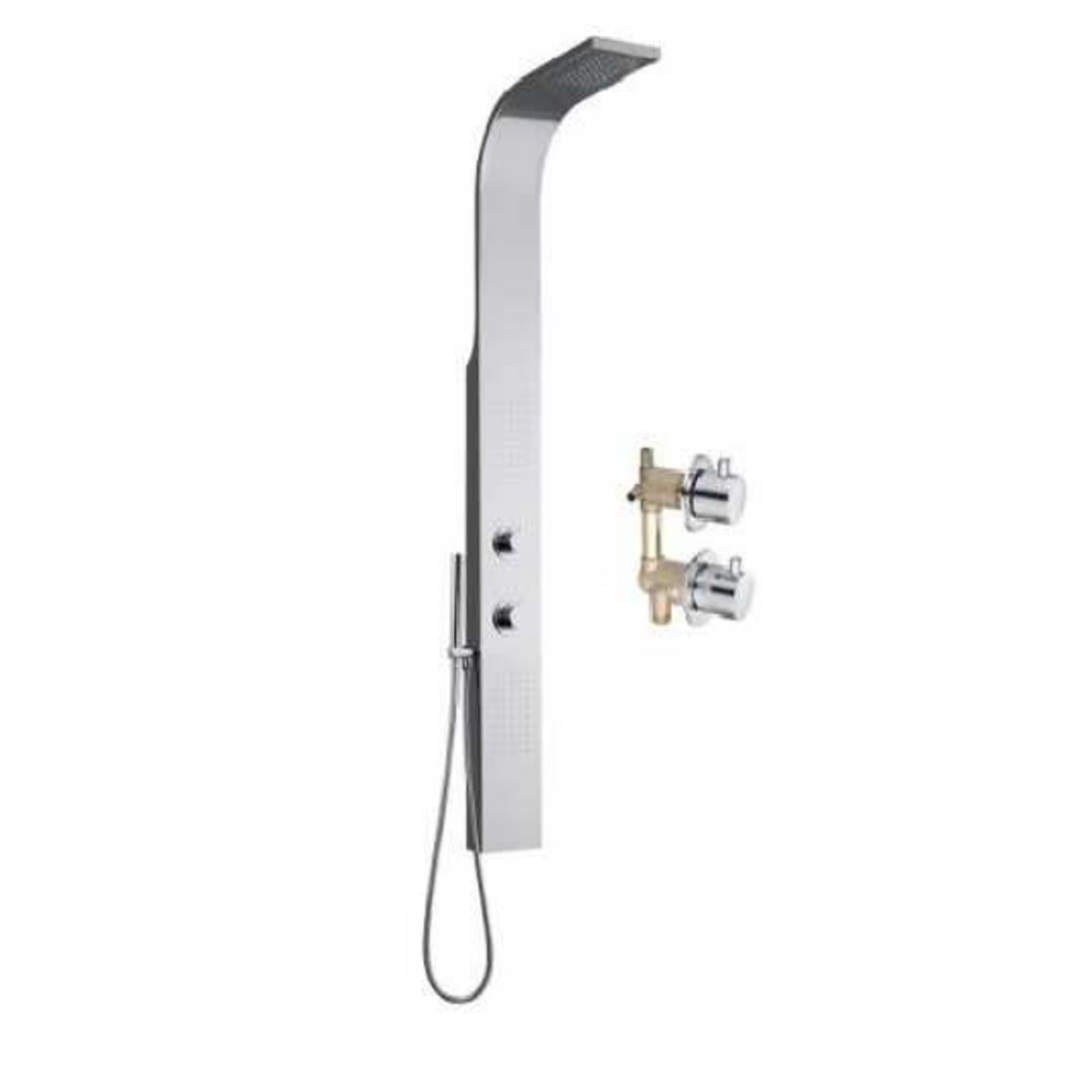 Pannello doccia modello Vulcano 4 funzioni inox effetto specchio by CeramicStore | Lo specialista del tuo bagno