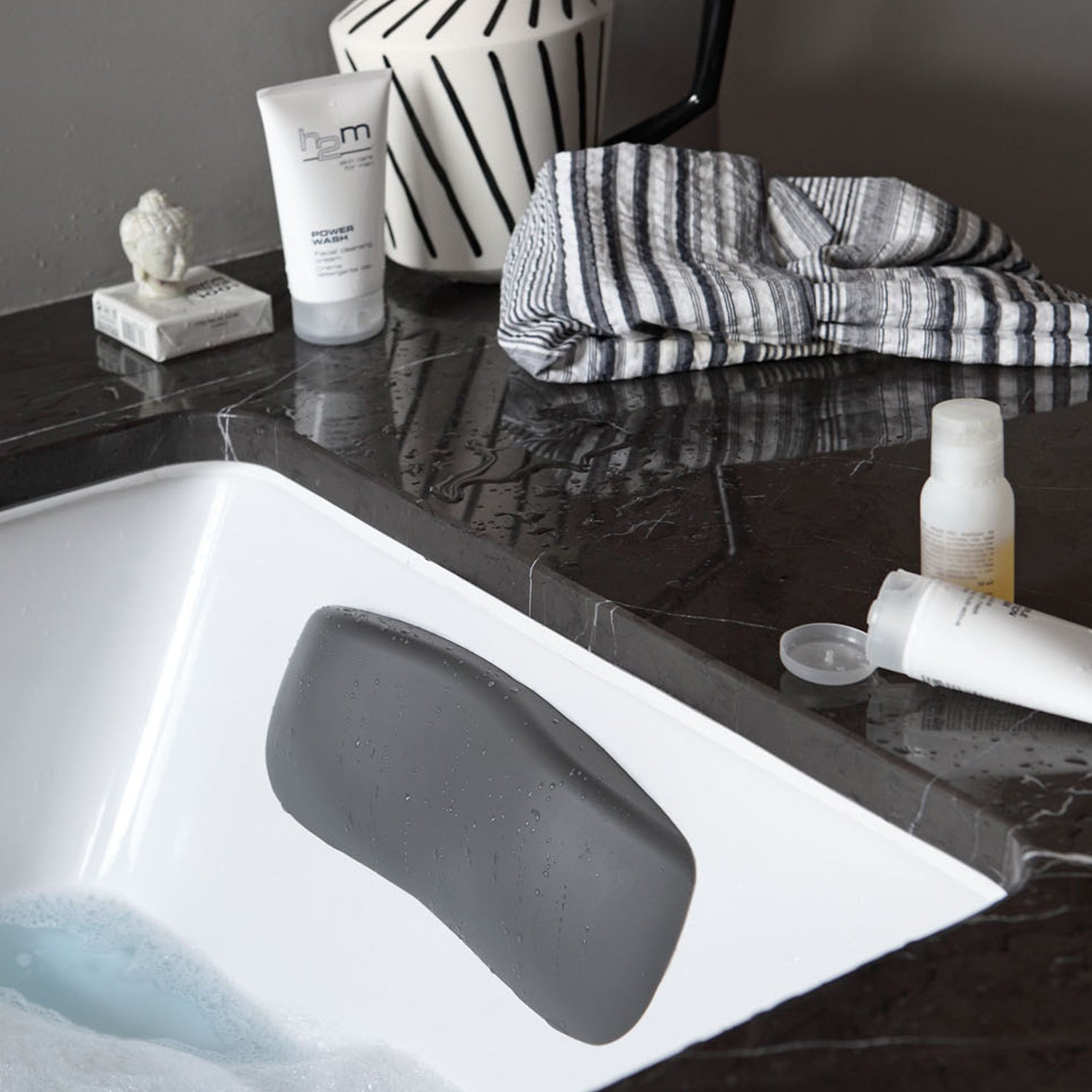 Poggiatesta per vasche da bagno, in gel poliuretanico mod. VANILLA GEELLI Grigio 2