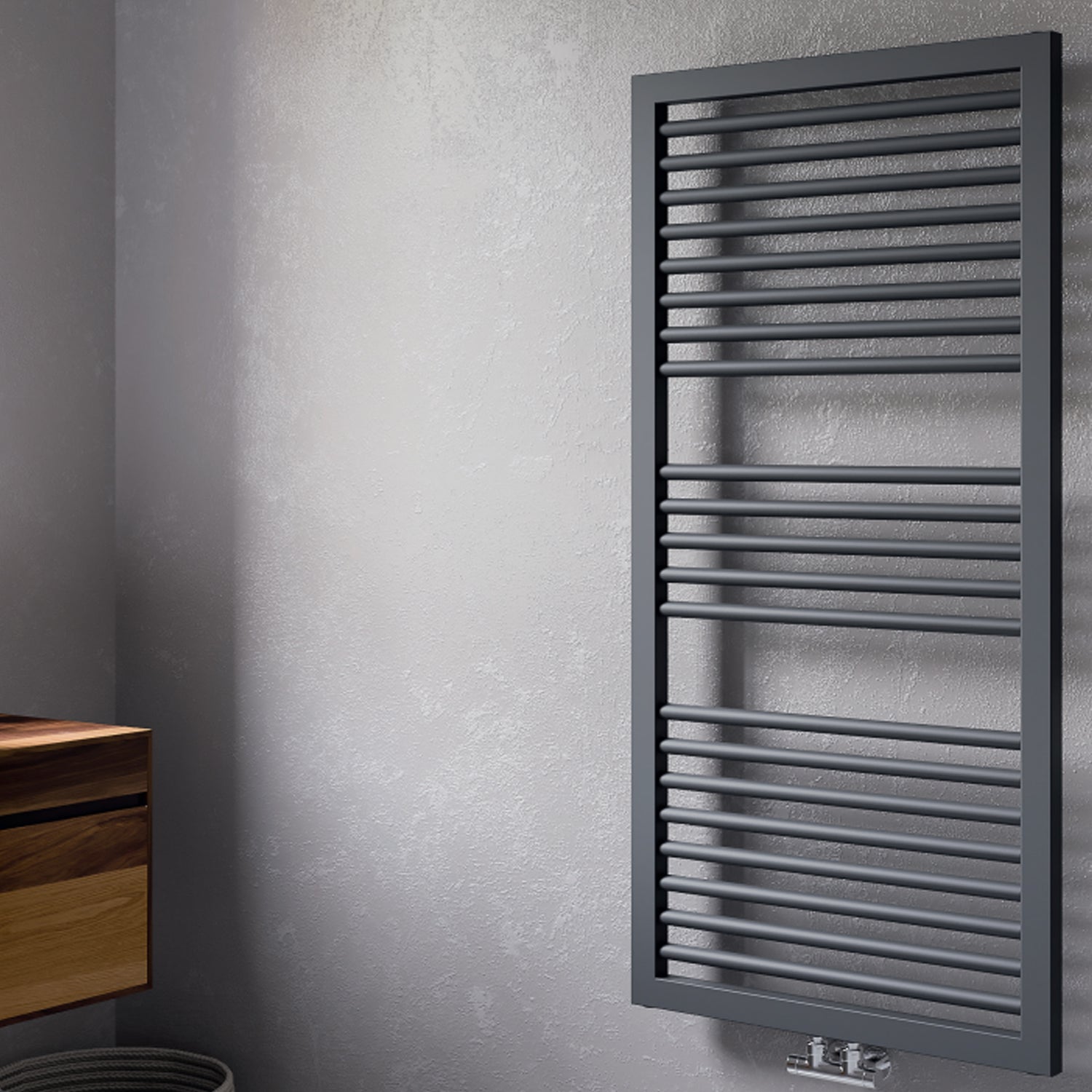 Termoarredo scaldasalviette in acciaio verniciato antracite 1228x500 interasse 450 Lazzarini Asti by CeramicStore | Lo specialista del tuo bagno