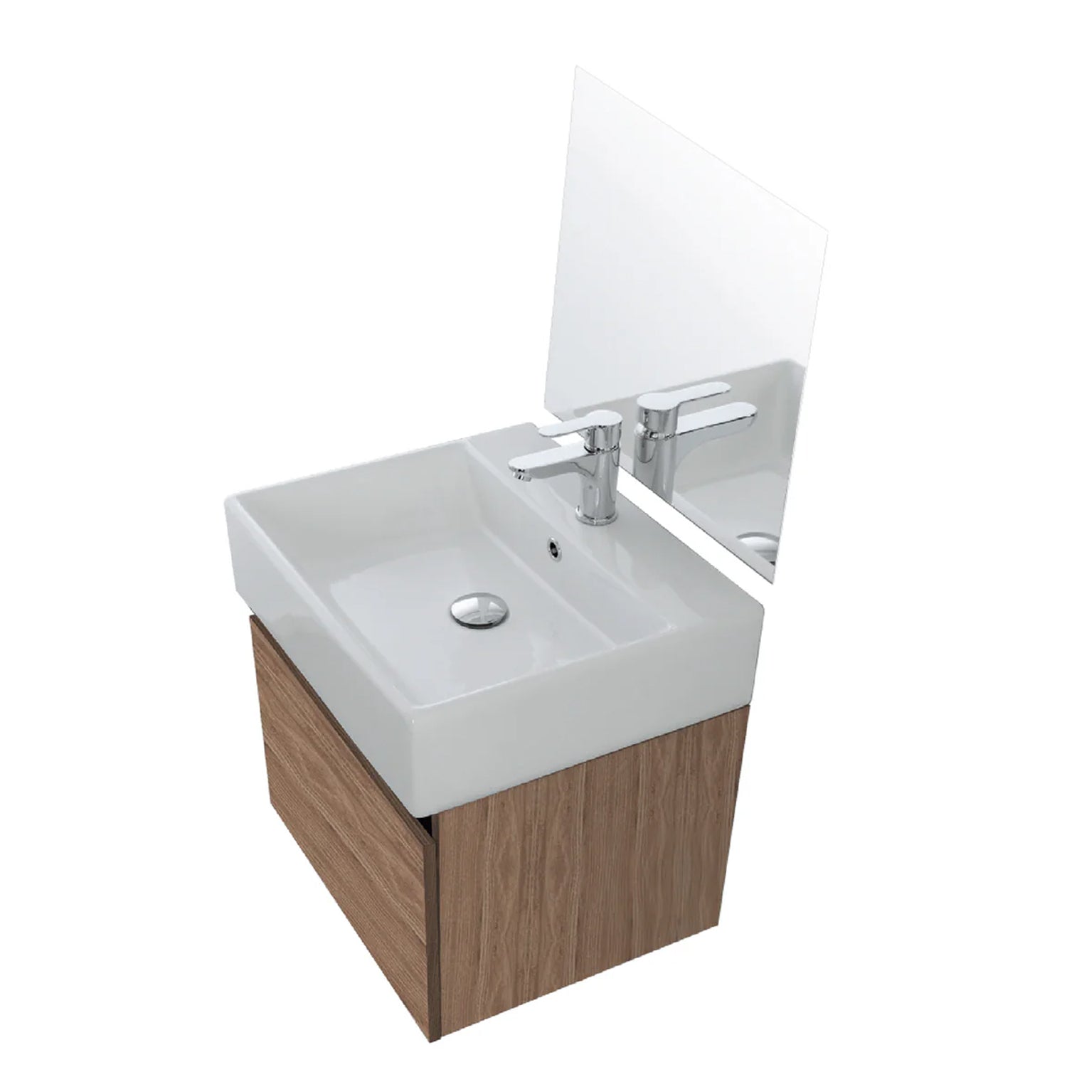 900321 - Composizione Bagno Sospesa 50 cm con Anta Slow-Motion e Consolle in Ceramica Collezione Kairos Cubi&co MDF 3
