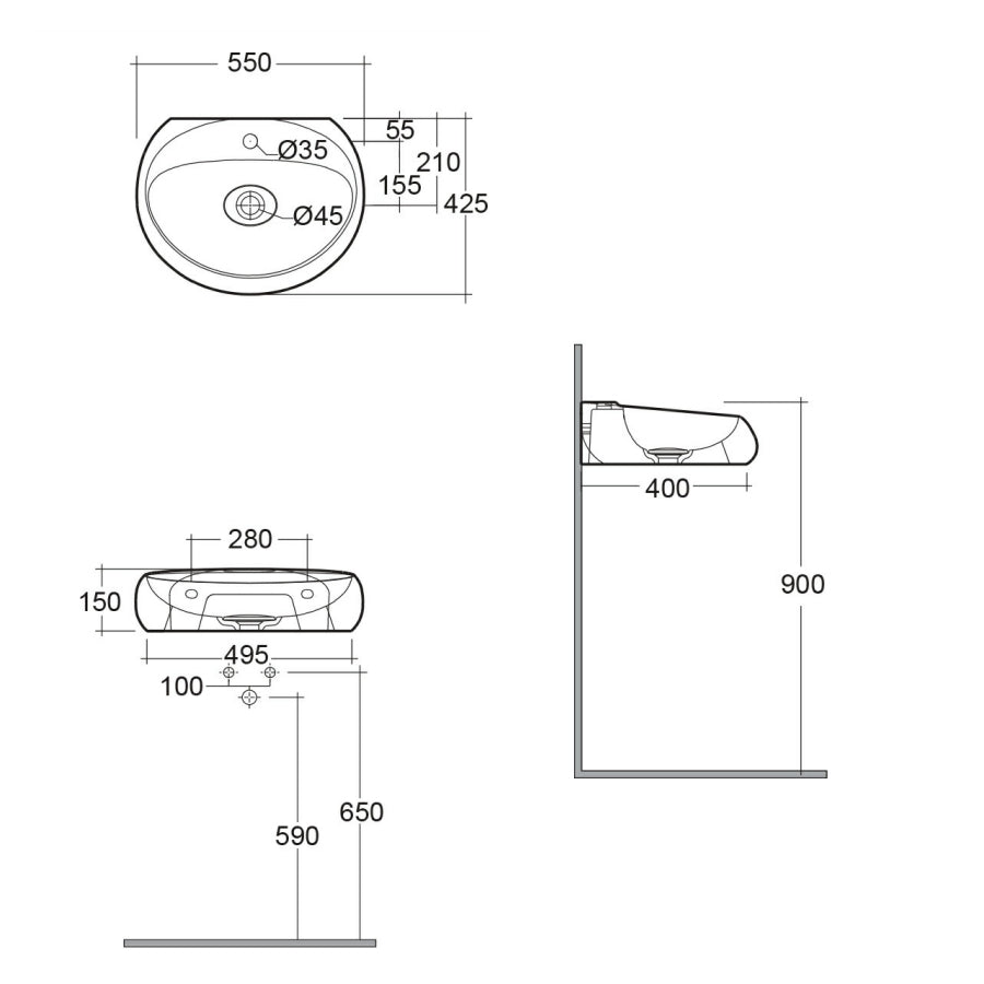 5 senza troppopieno bianco opaco by CeramicStore | Lo specialista del tuo bagno