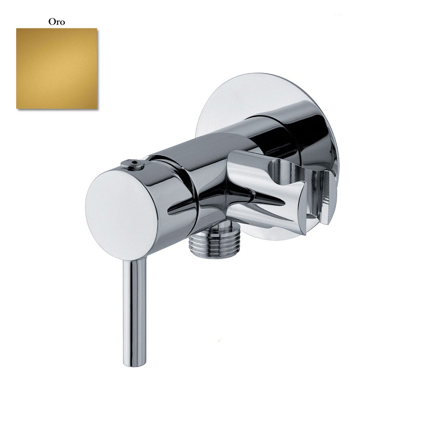 Miscelatore per idroscopino in ottone con supporto doccia attacco 1/2M oro by CeramicStore | Lo specialista del tuo bagno