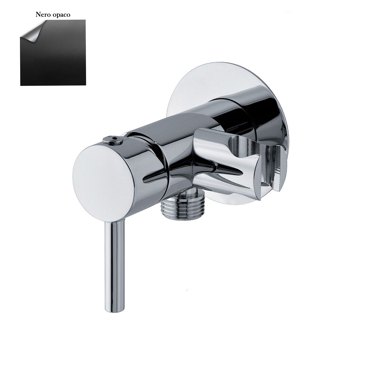 Miscelatore per idroscopino in ottone con supporto doccia attacco 1/2M nero by CeramicStore | Lo specialista del tuo bagno