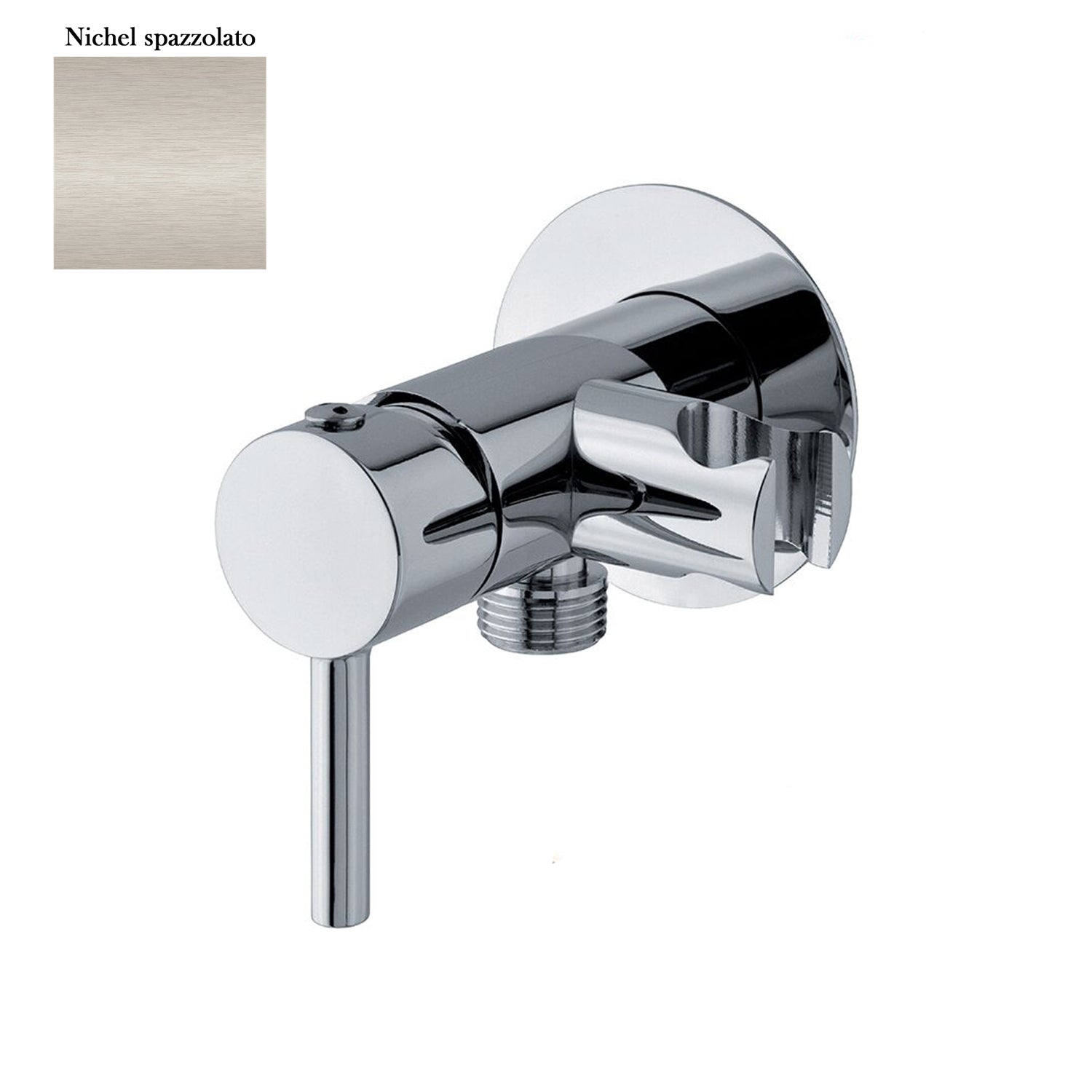 Miscelatore per idroscopino in ottone con supporto doccia attacco 1/2M nichel by CeramicStore | Lo specialista del tuo bagno
