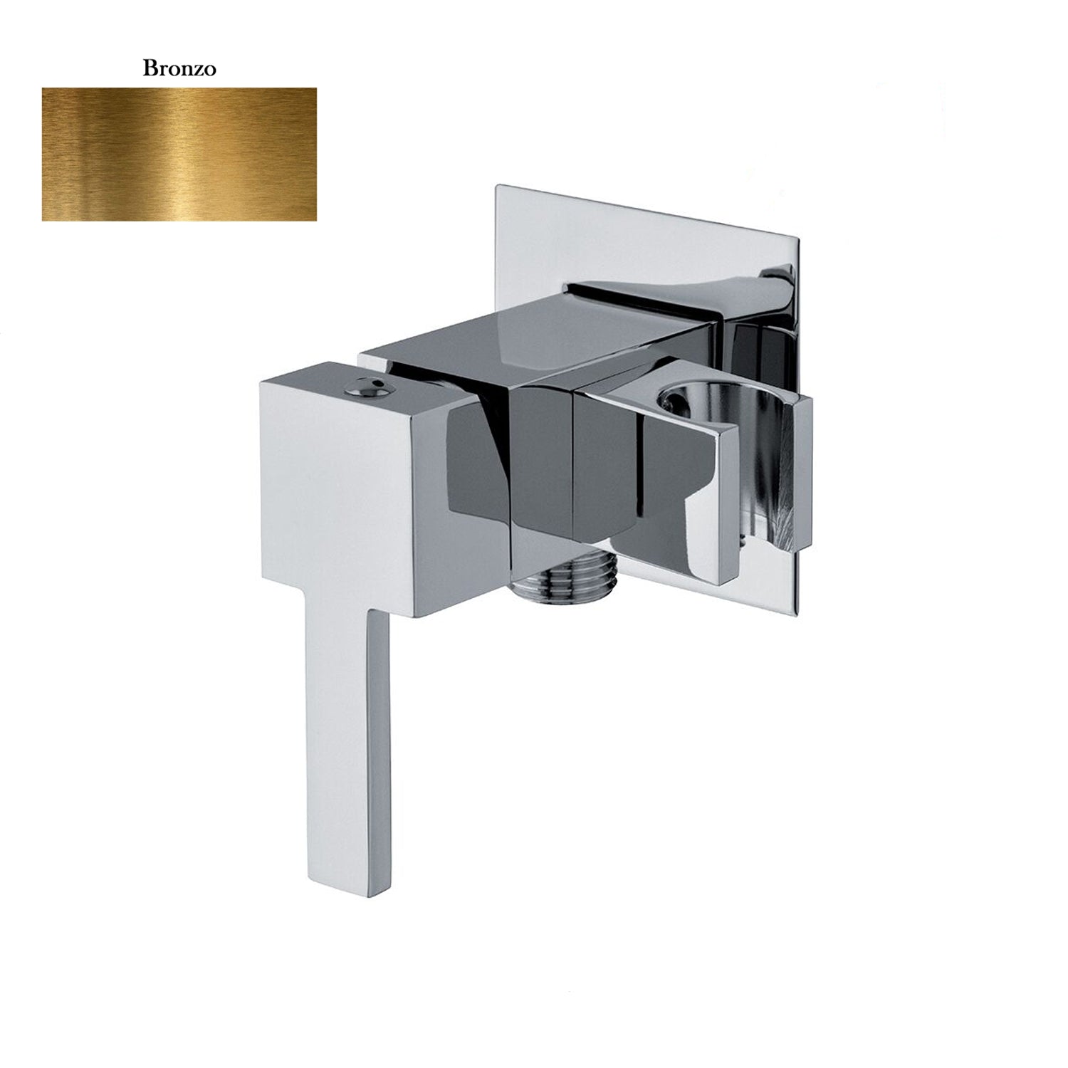 Miscelatore quadro per idroscopino in ottone con supporto doccia attacco 1/2M bronzo by CeramicStore | Lo specialista del tuo bagno