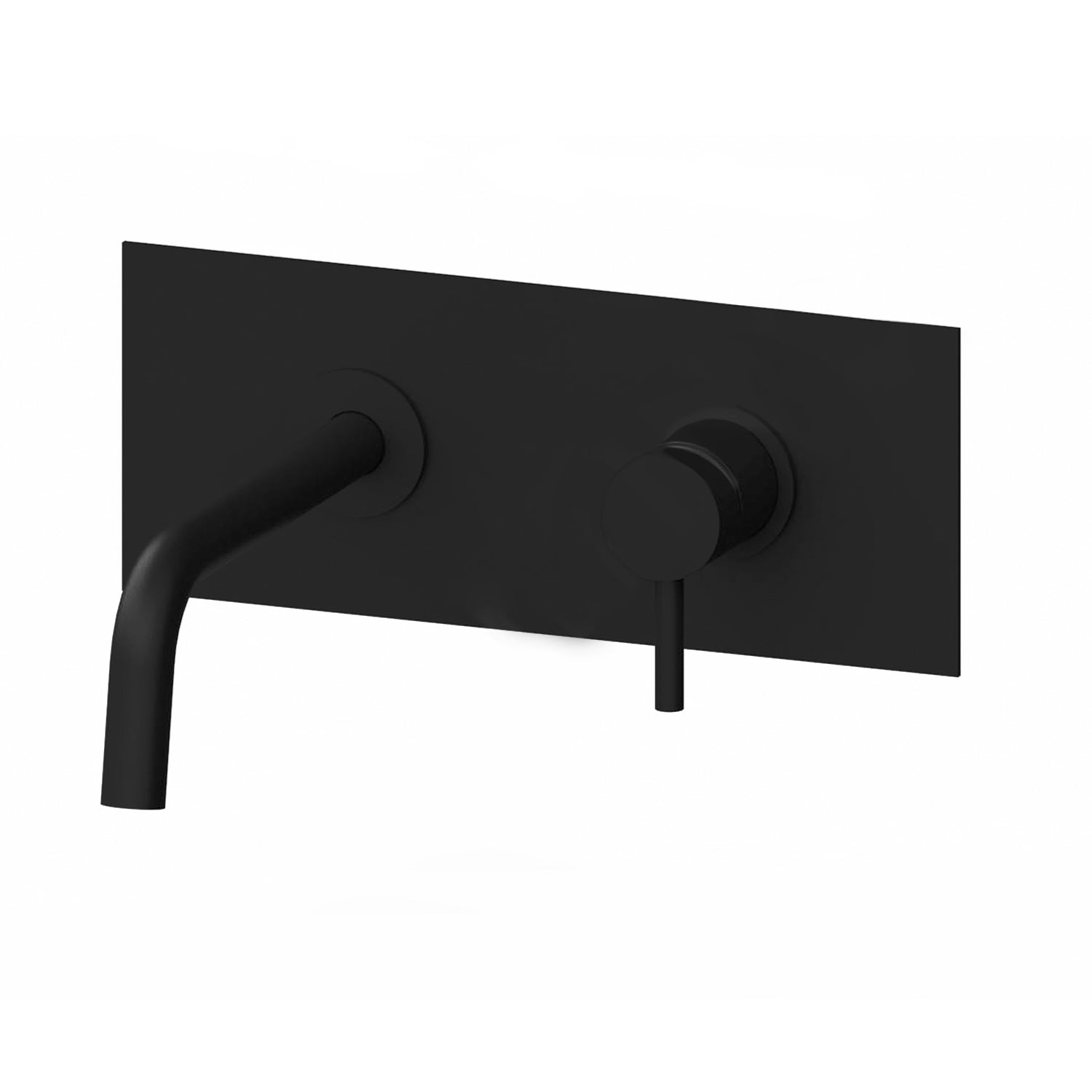 Bocca a Muro Paffoni Light Nero Opaco con piastra in acciaio Inox by CeramicStore | Lo specialista del tuo bagno