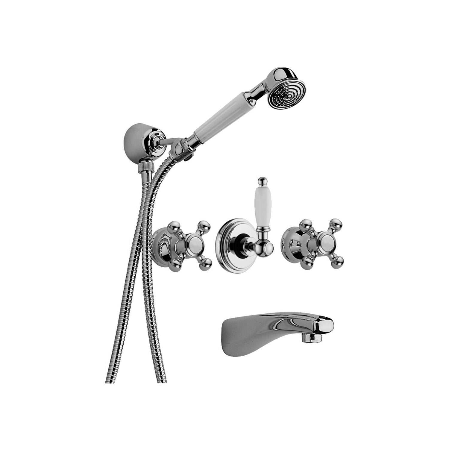 Gruppo vasca/doccia incasso con doccino Paffoni serie Viola - Cromo by CeramicStore | Lo specialista del tuo bagno