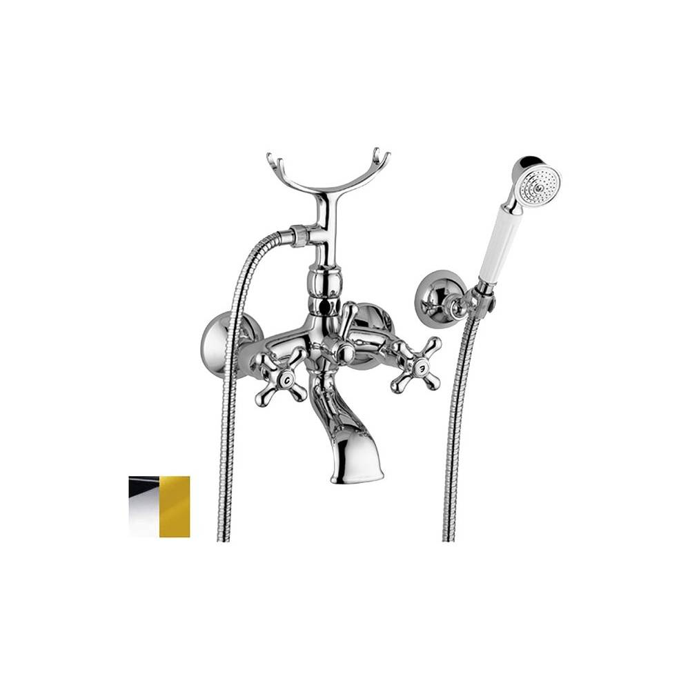 Rubinetto vasca retrà² con forcella e supporto snodato serie Iris modello IRV027CO cromo oro Paffoni by CeramicStore | Lo specialista del tuo bagno