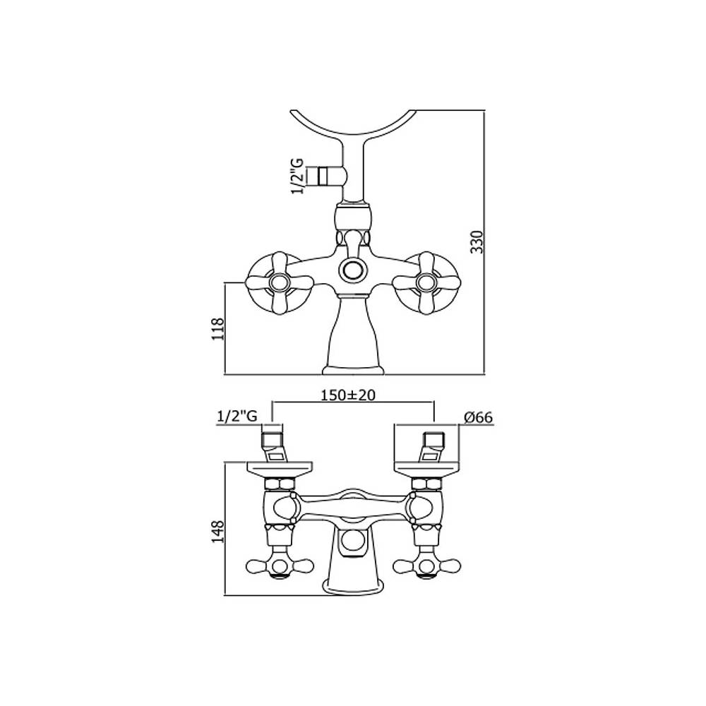  Gruppo vasca retrà² con forcella e supporto snodato serie Iris modello IRV027CR cromato Paffoni by CeramicStore | Lo specialista del tuo bagno