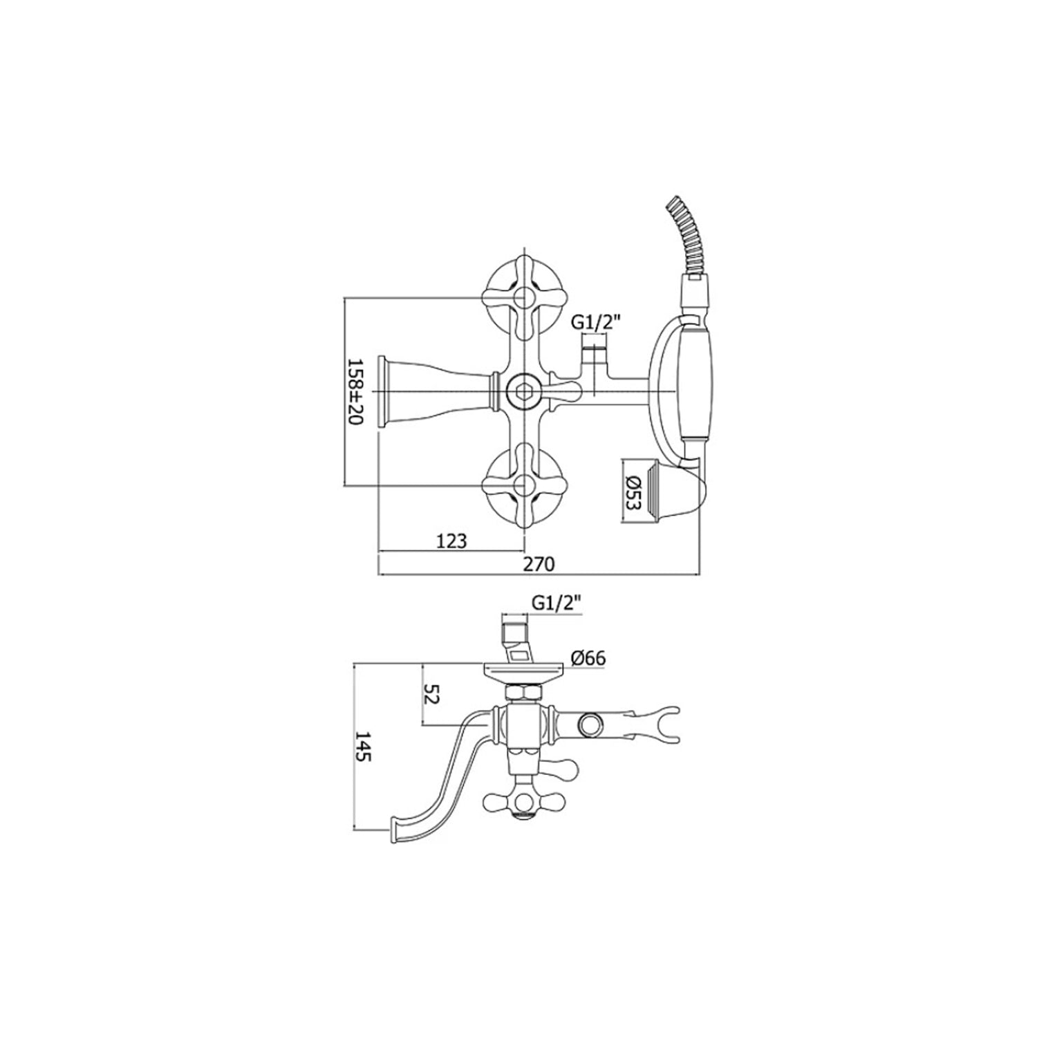 Gruppo vasca/doccia lusso con deviatore Paffoni serie Viola con flessibile 1000 mm - Bronzato 2