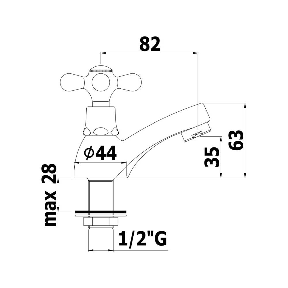  Rubinetto lavabo solo acqua fredda serie Iris modello IRV090BR Bronzo Paffoni by CeramicStore | Lo specialista del tuo bagno