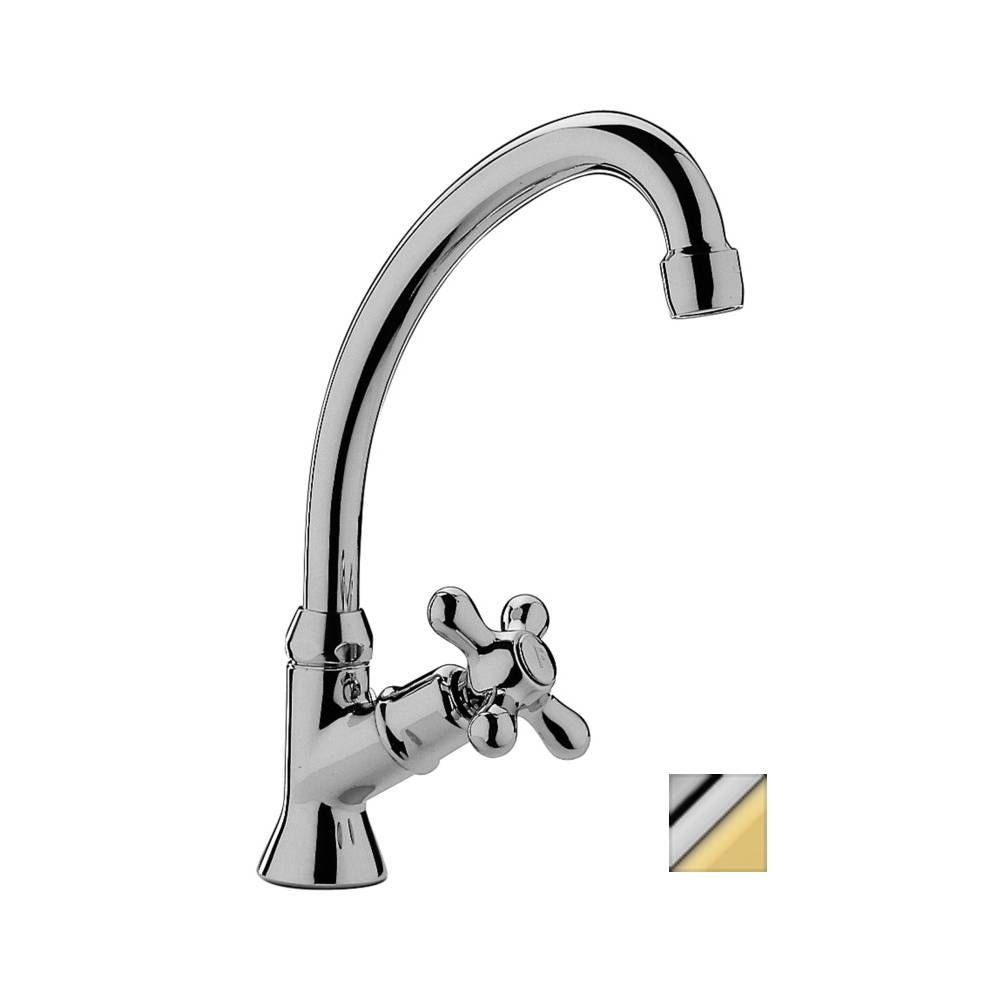Rubinetto lavello con canna orientabile serie Iris modello IRV091CO Cromato oro Paffoni by CeramicStore | Lo specialista del tuo bagno